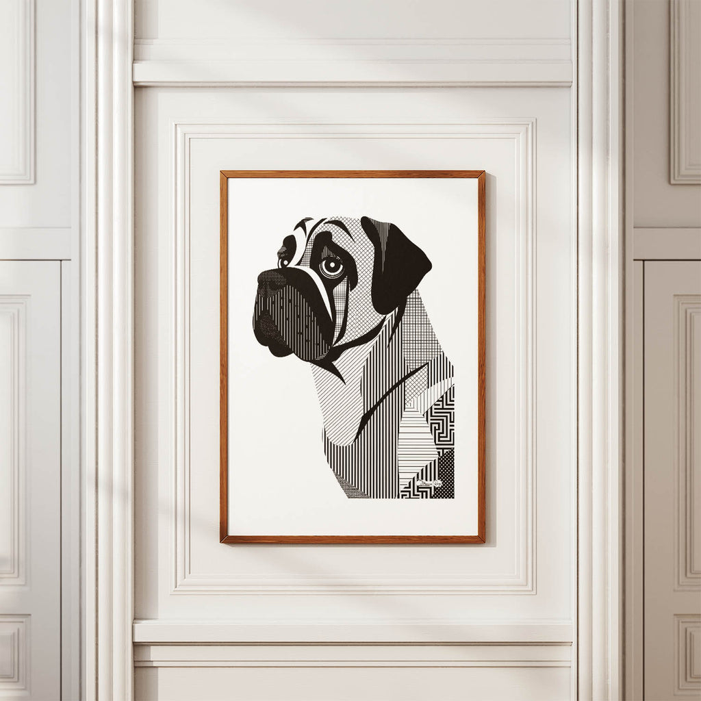 Mastiff Geometric Line Art mockup