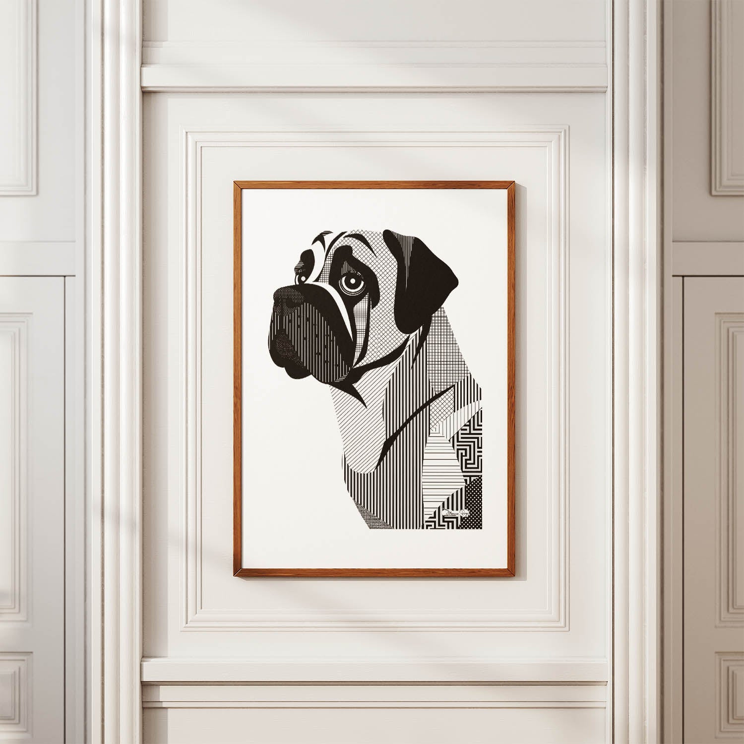 Mastiff Geometric Line Art mockup