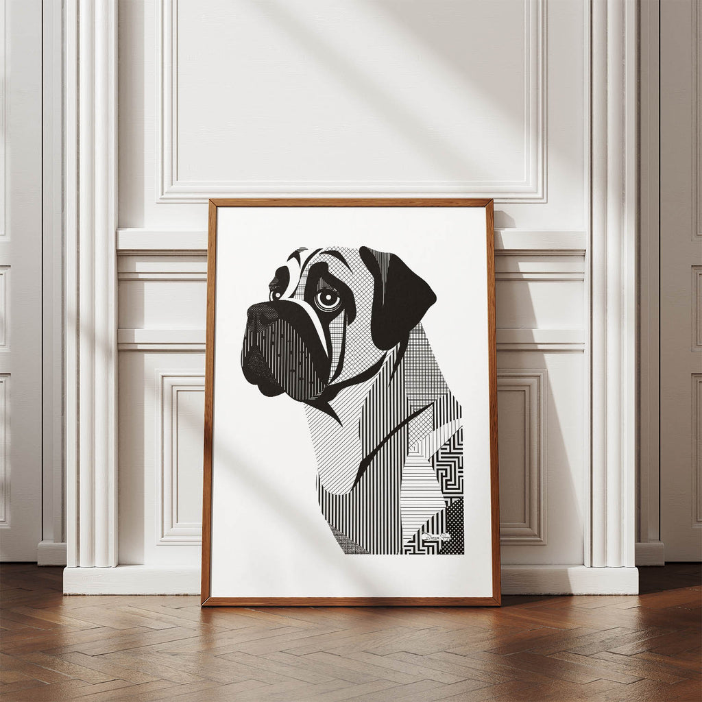 Mastiff Geometric Line Art mockup