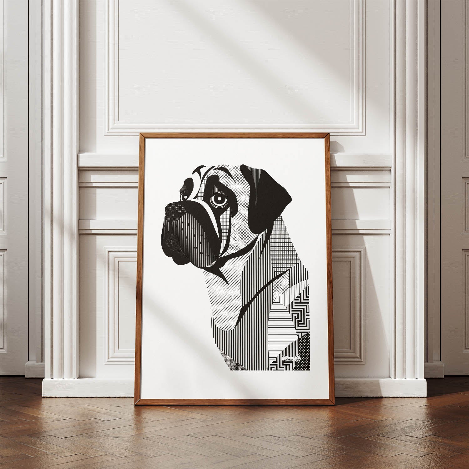 Mastiff Geometric Line Art mockup