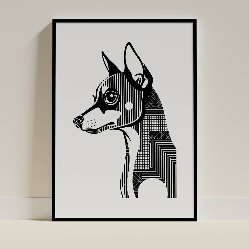 Miniature Pinscher Geometric Line Art mockup