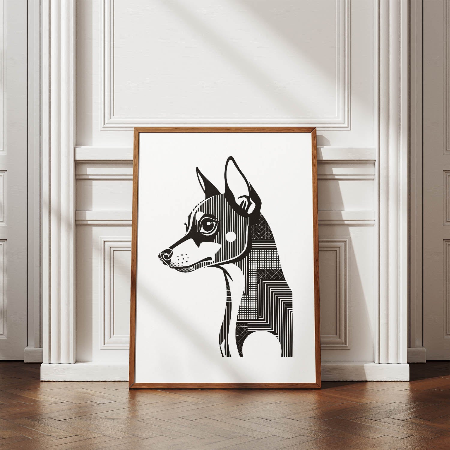 Miniature Pinscher Geometric Line Art mockup