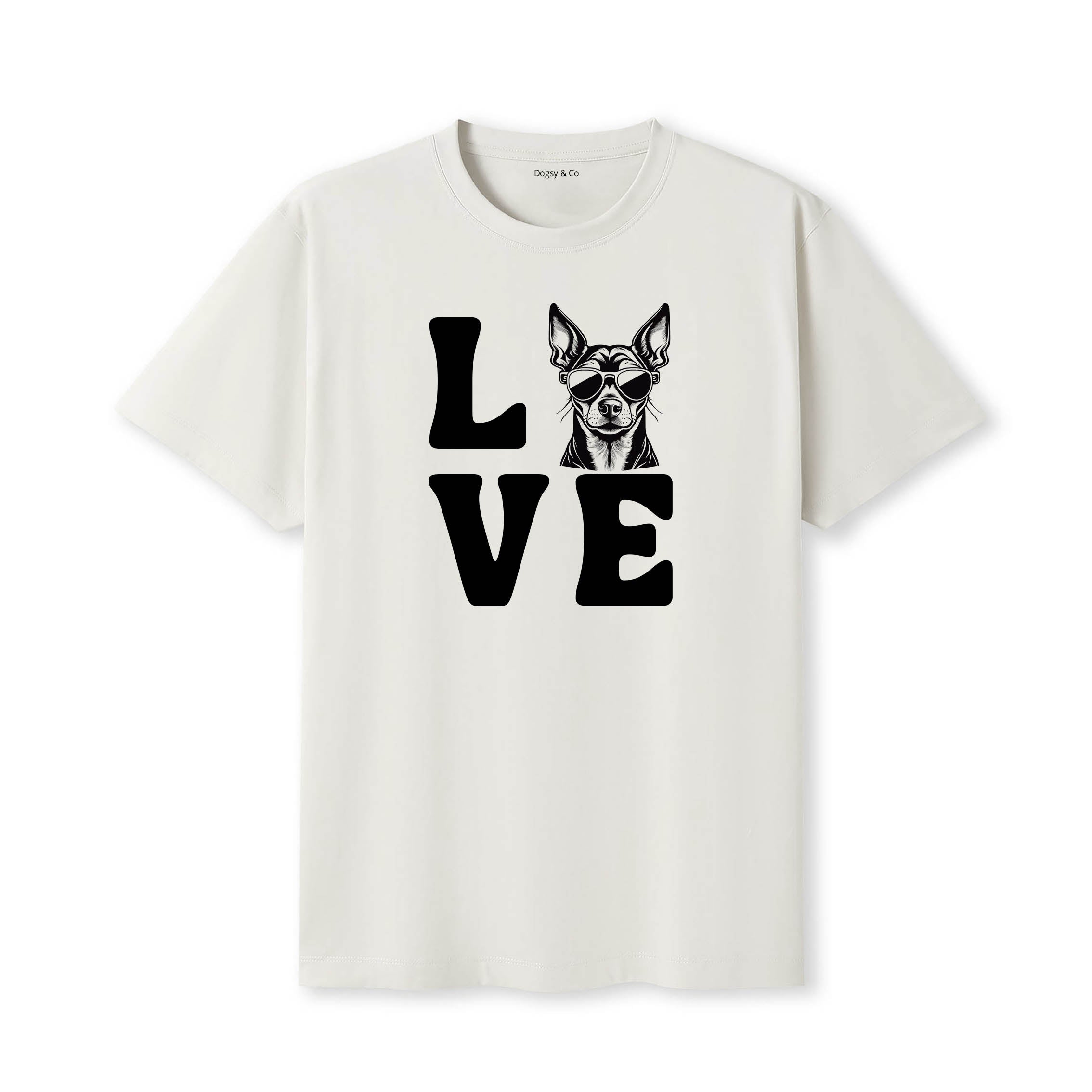 Miniature Pinscher LOVE DOGS Tshirt - Natural