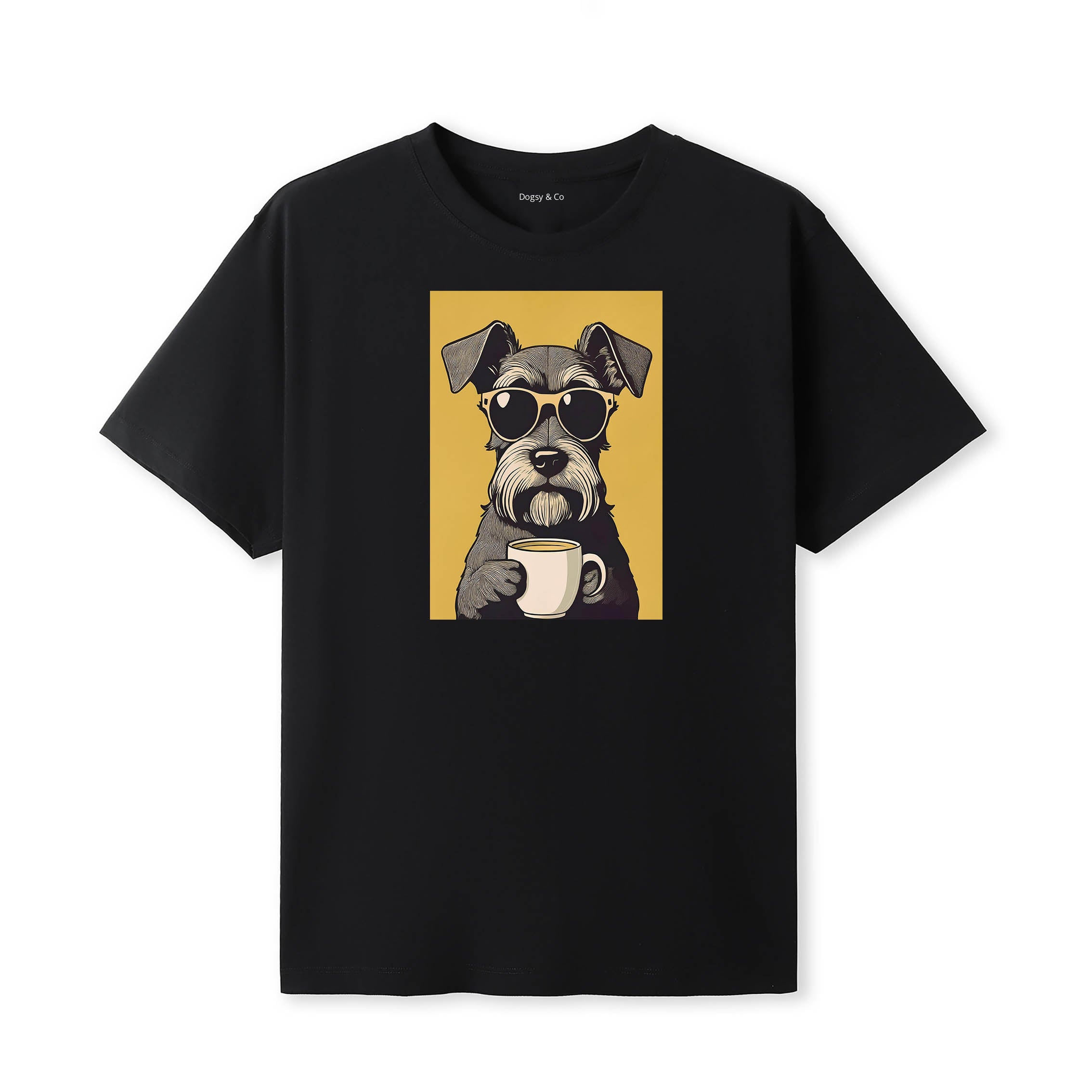 Miniature Schnauzer Coffee Dog T-Shirt V3 Black