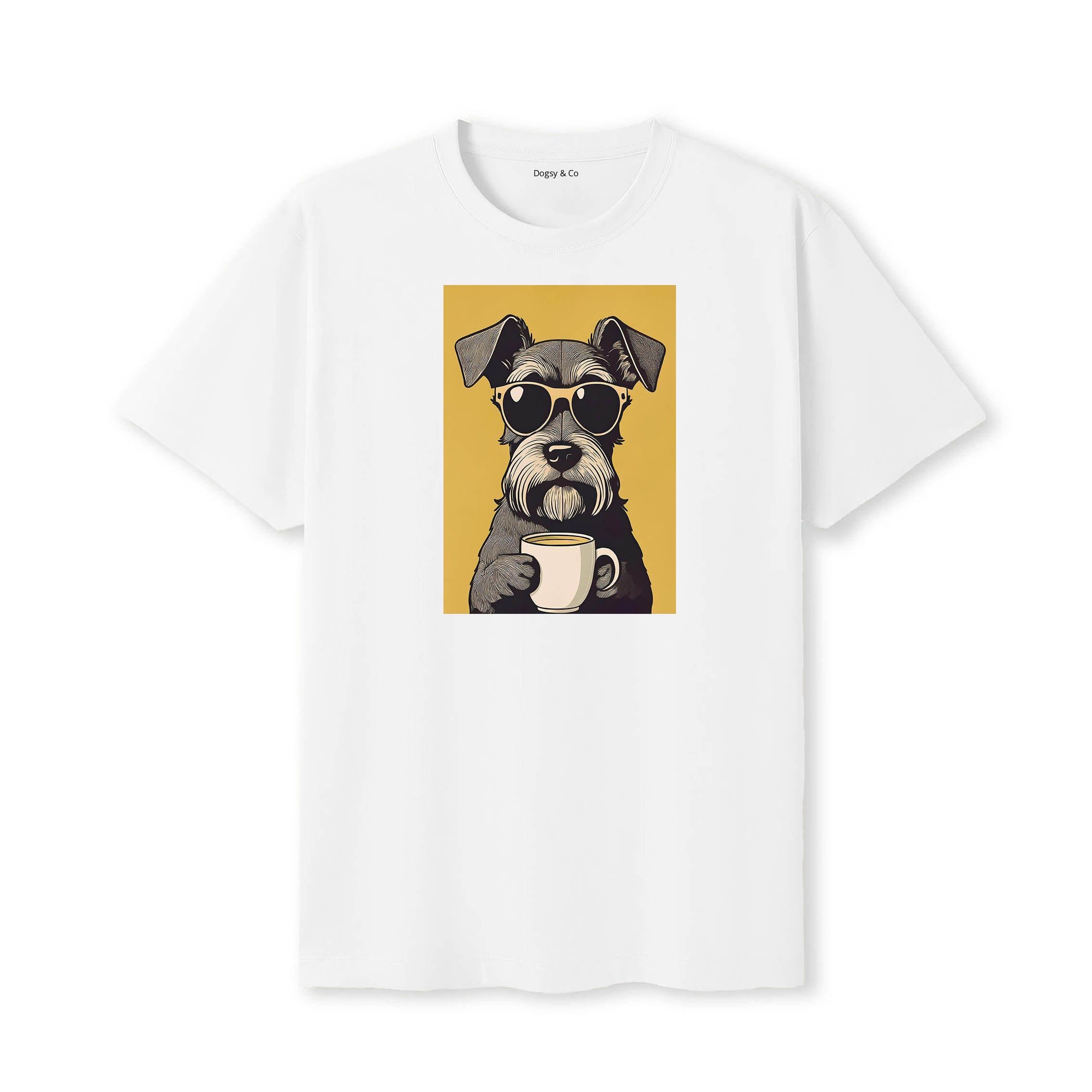 Miniature Schnauzer Coffee Dog T-Shirt V3 White