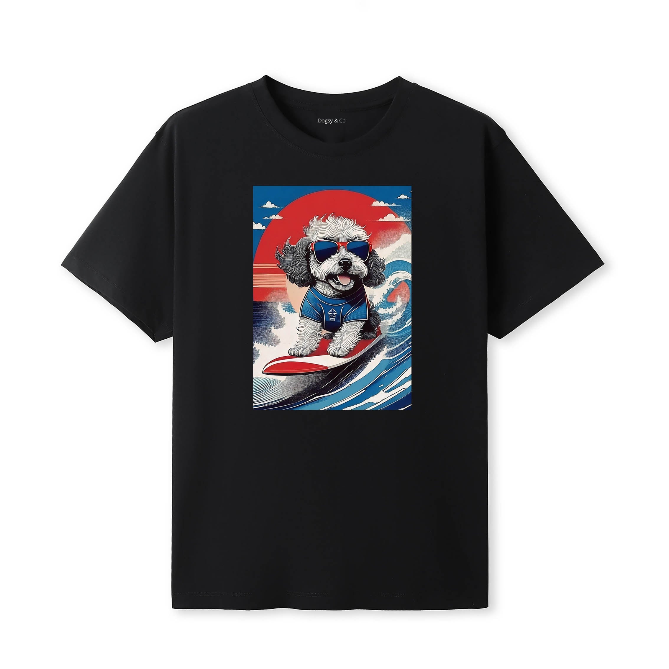 Moodle Surfer Hokusai Dogs T-Shirt Artwork