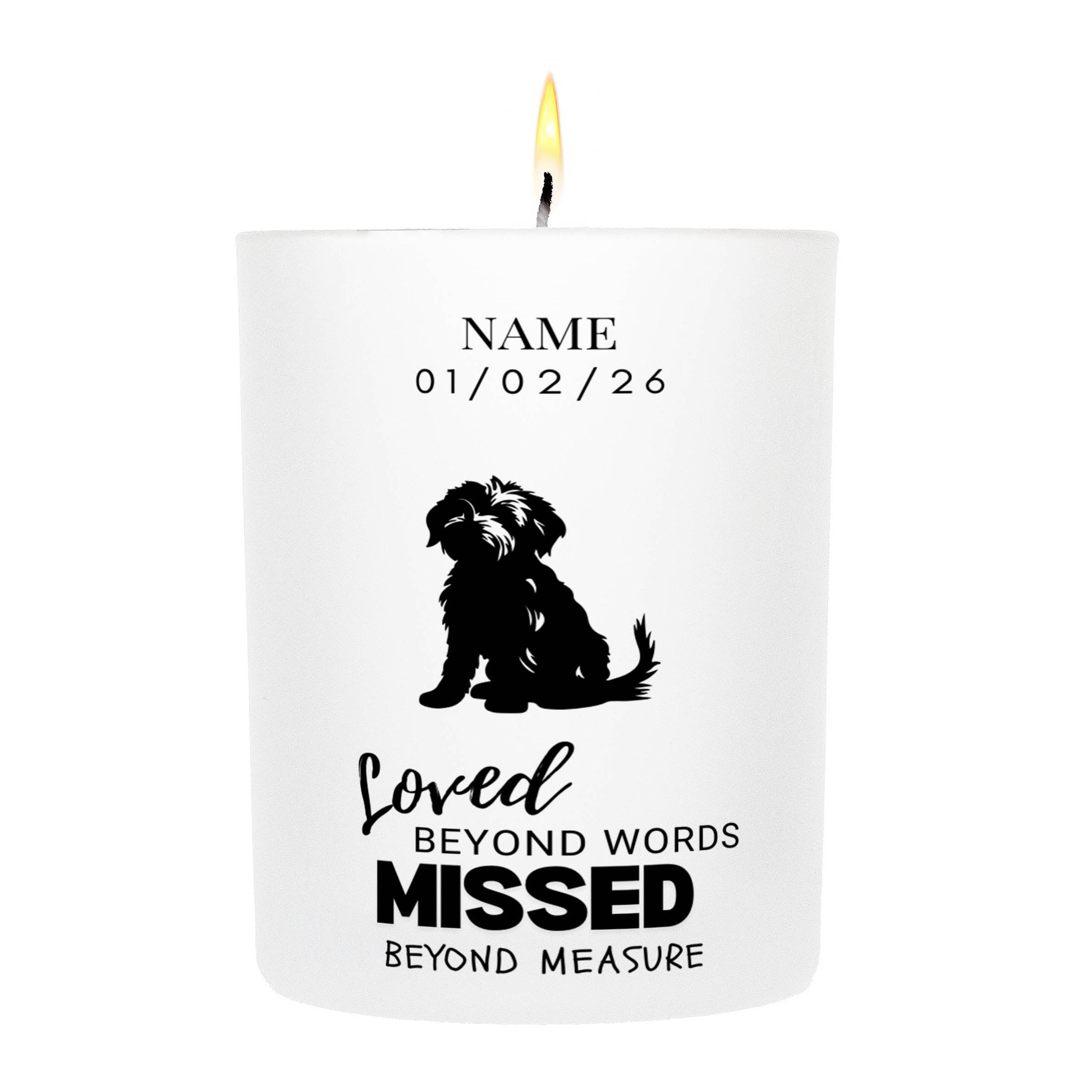 Moodle – Loved Beyond Words, Missed Beyond Measure Custom Candle