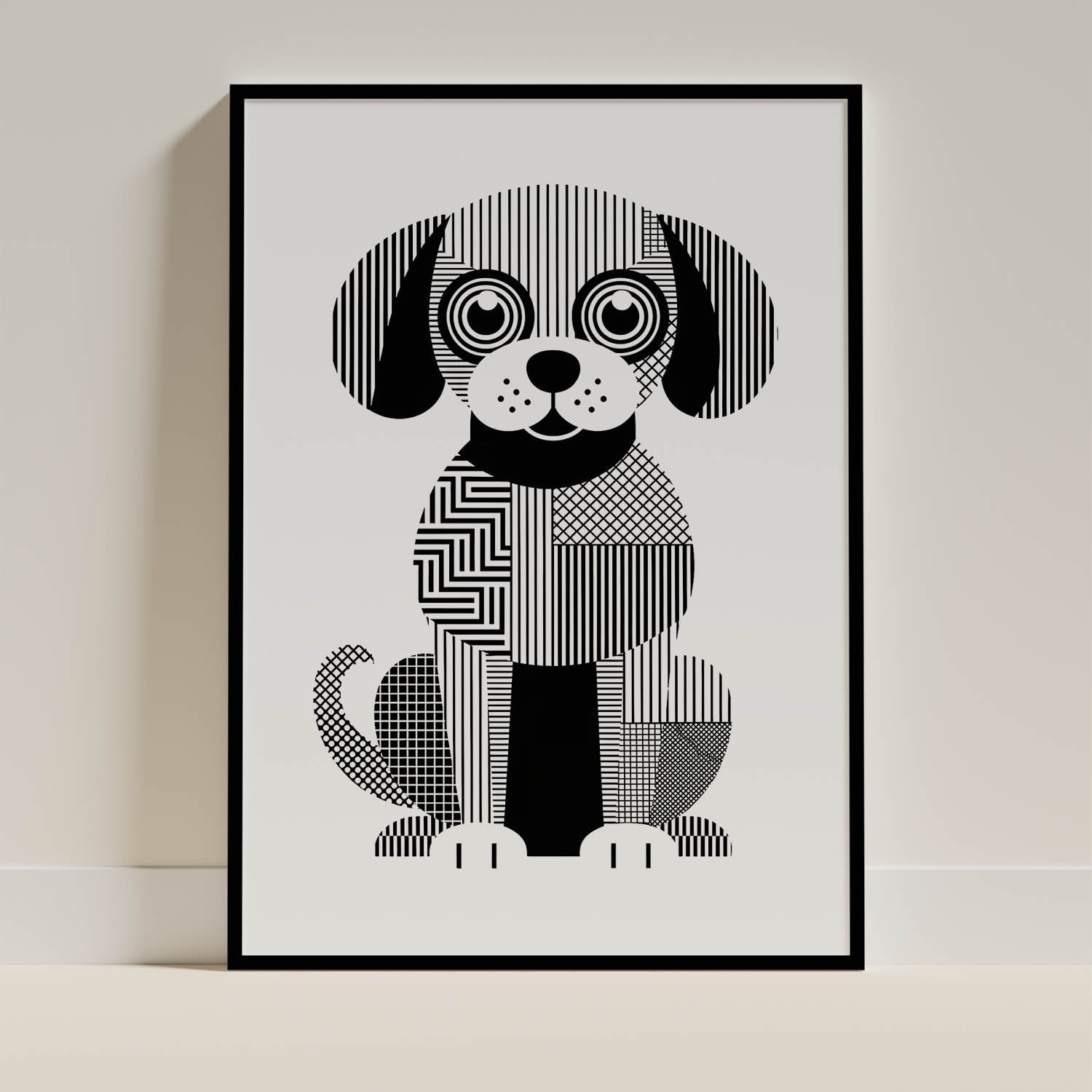 Moodle Geometric Line Art Print - Framed Mockup