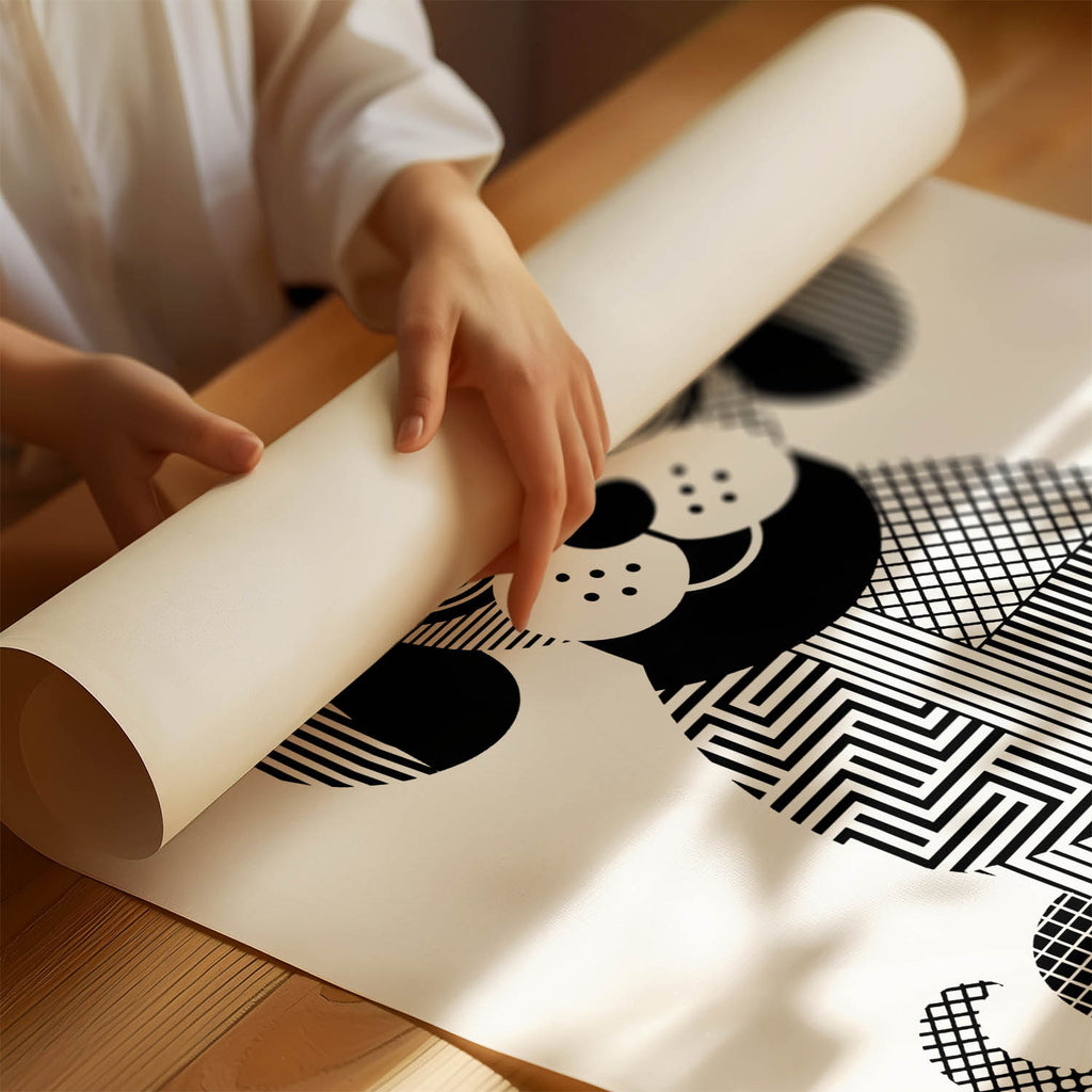 Moodle Geometric Line Art Print - Framed Mockup