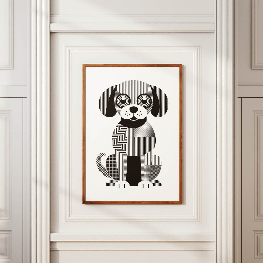 Moodle Geometric Line Art Print - Framed Mockup