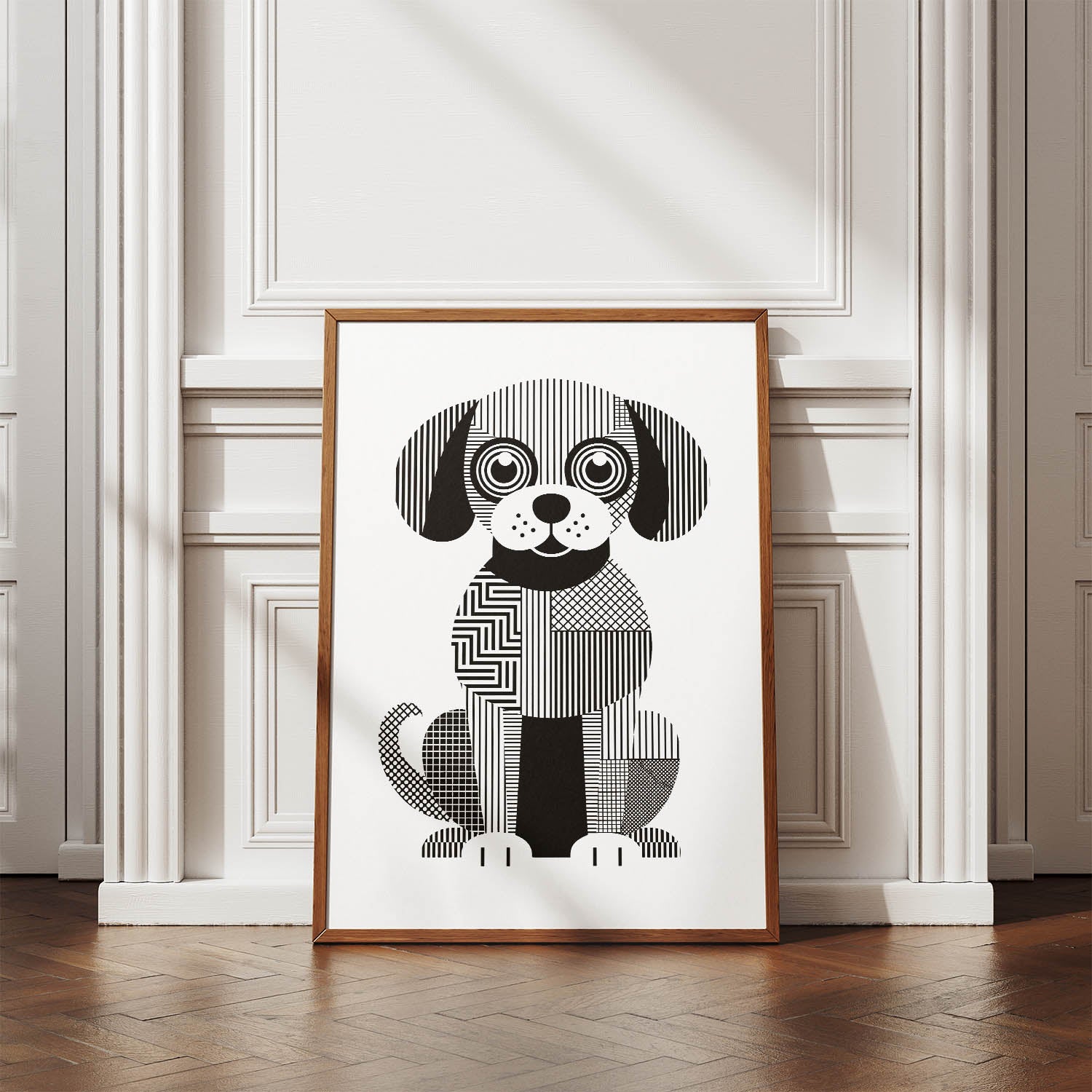 Moodle Geometric Line Art Print - Framed Mockup