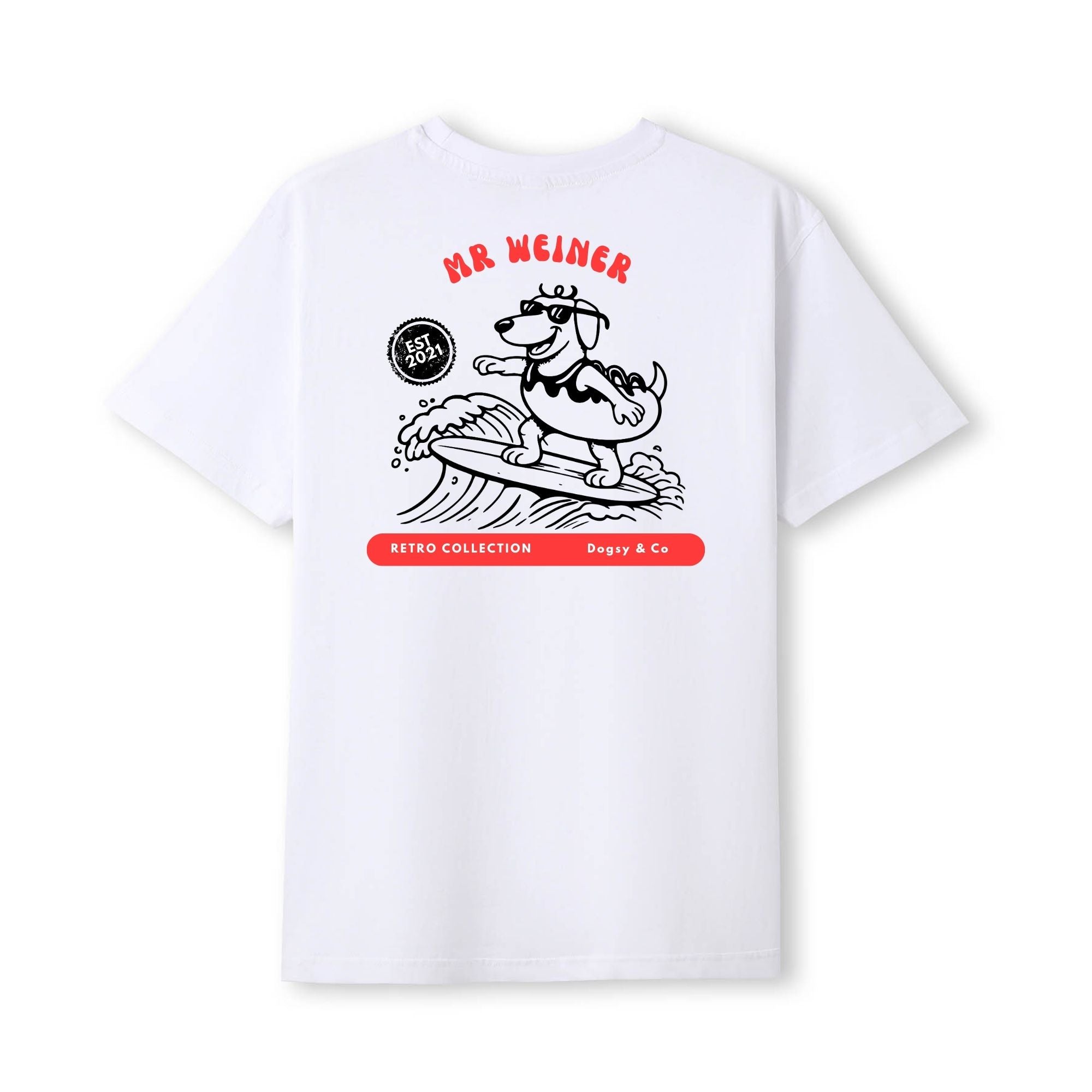 Mr Weiner Wins the World Surfing Title™ Funny Dachshund T‑Shirt