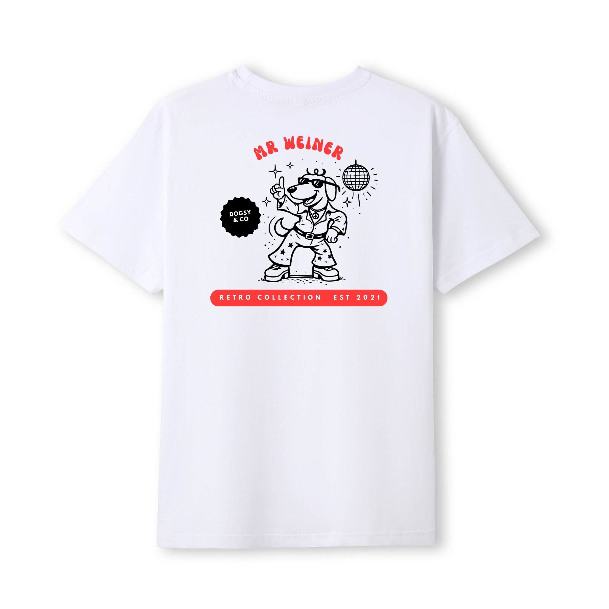 Mr Weiner 70'S Disco Dancer™ Funny Dachshund T‑Shirt