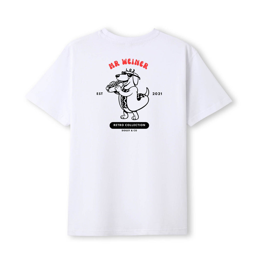 Mr Weiner Eats a Hot Dog™ Funny Dachshund T‑Shirt