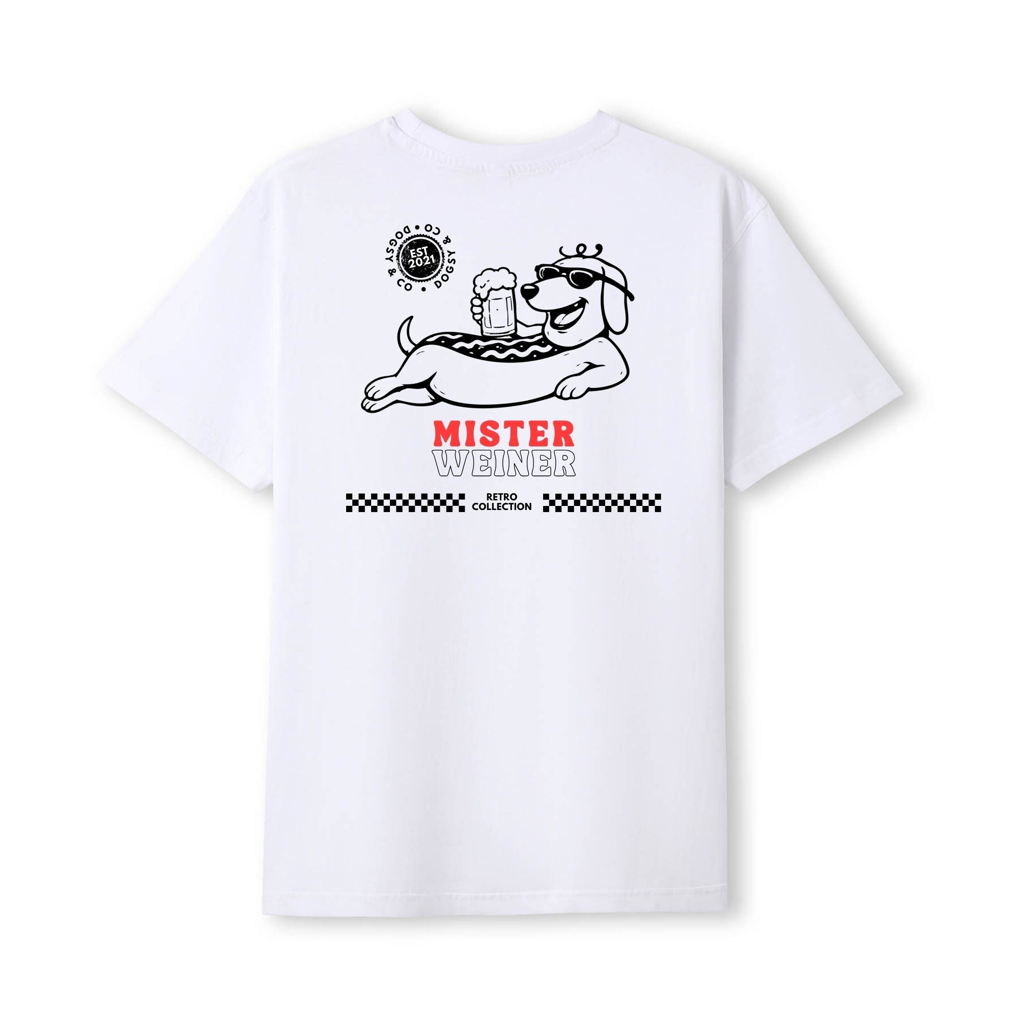 Mr Weiner Is a Sexy Beast Drinking Beer™ Funny Dachshund T‑Shirt