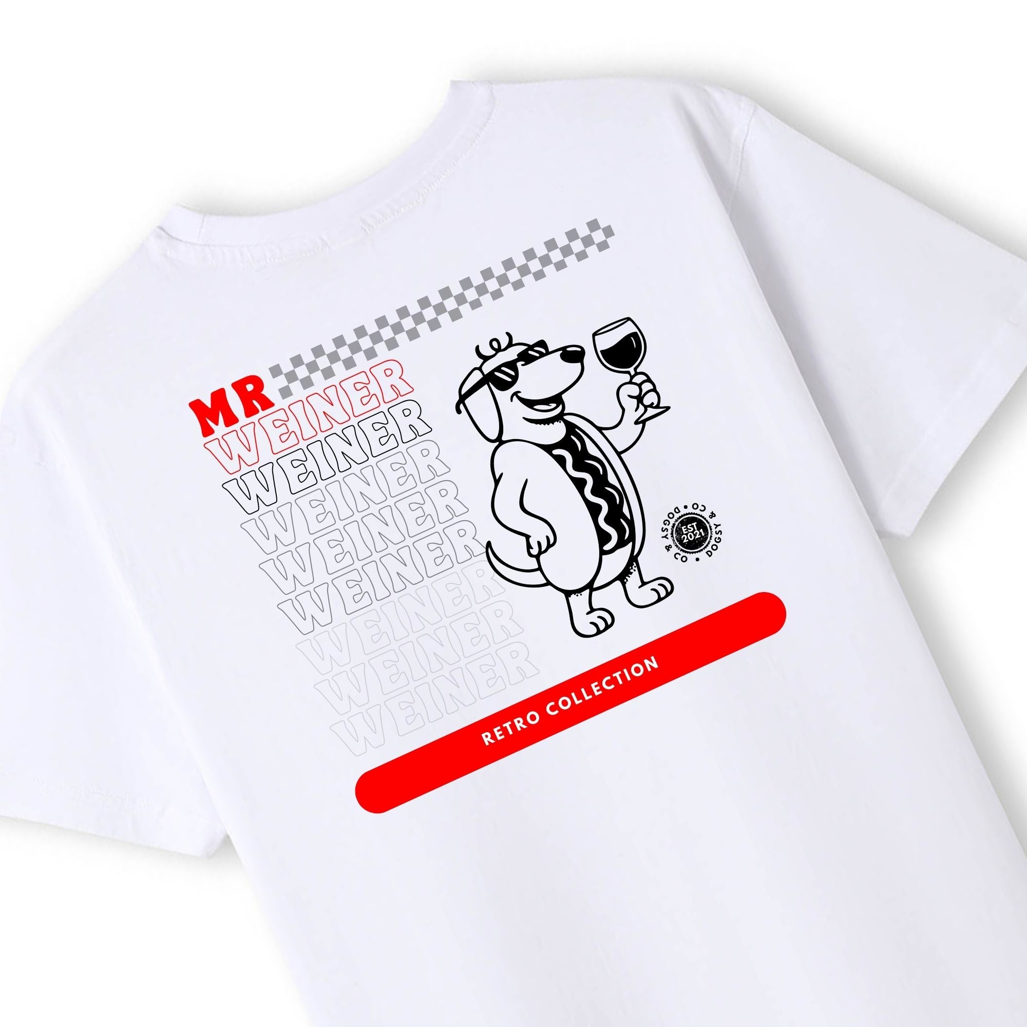 Mr Weiner Drinks Wine™ Funny Dachshund T‑Shirt