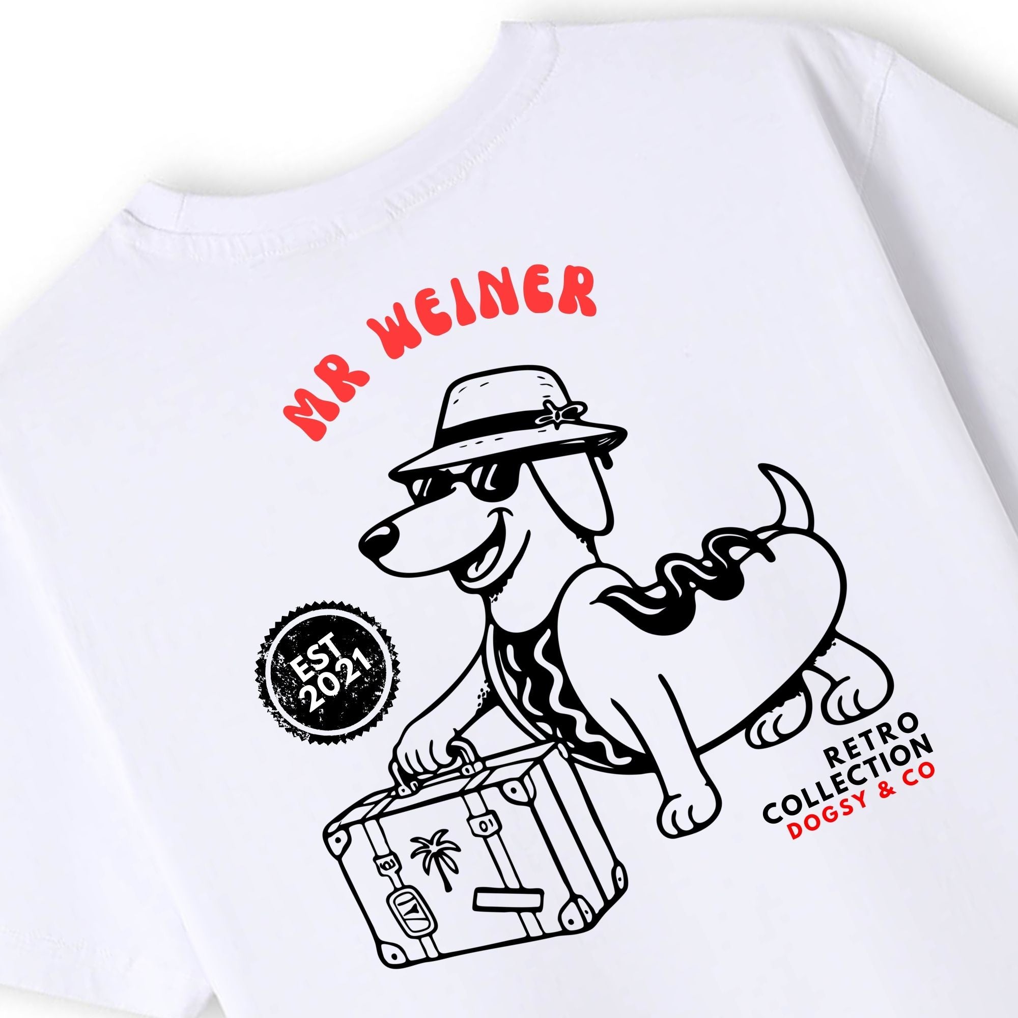 Mr Weiner Goes on Holidays™ Funny Dachshund T‑Shirt
