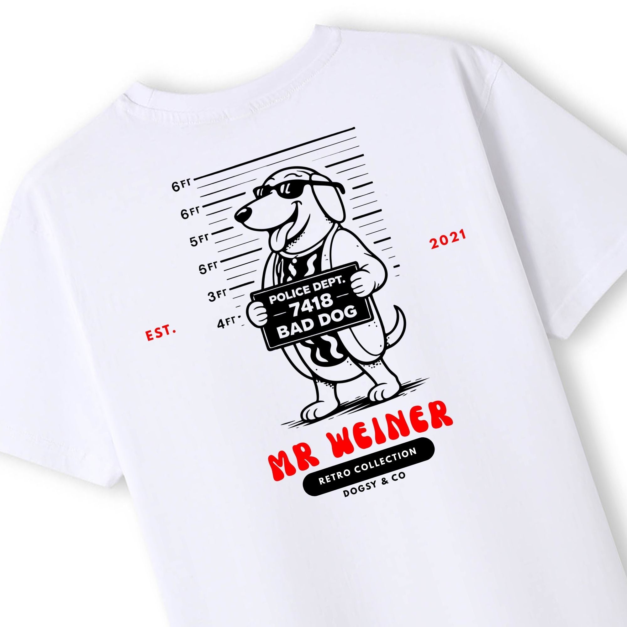 Mr Weiner Mug Shot™ Funny Dachshund T‑Shirt