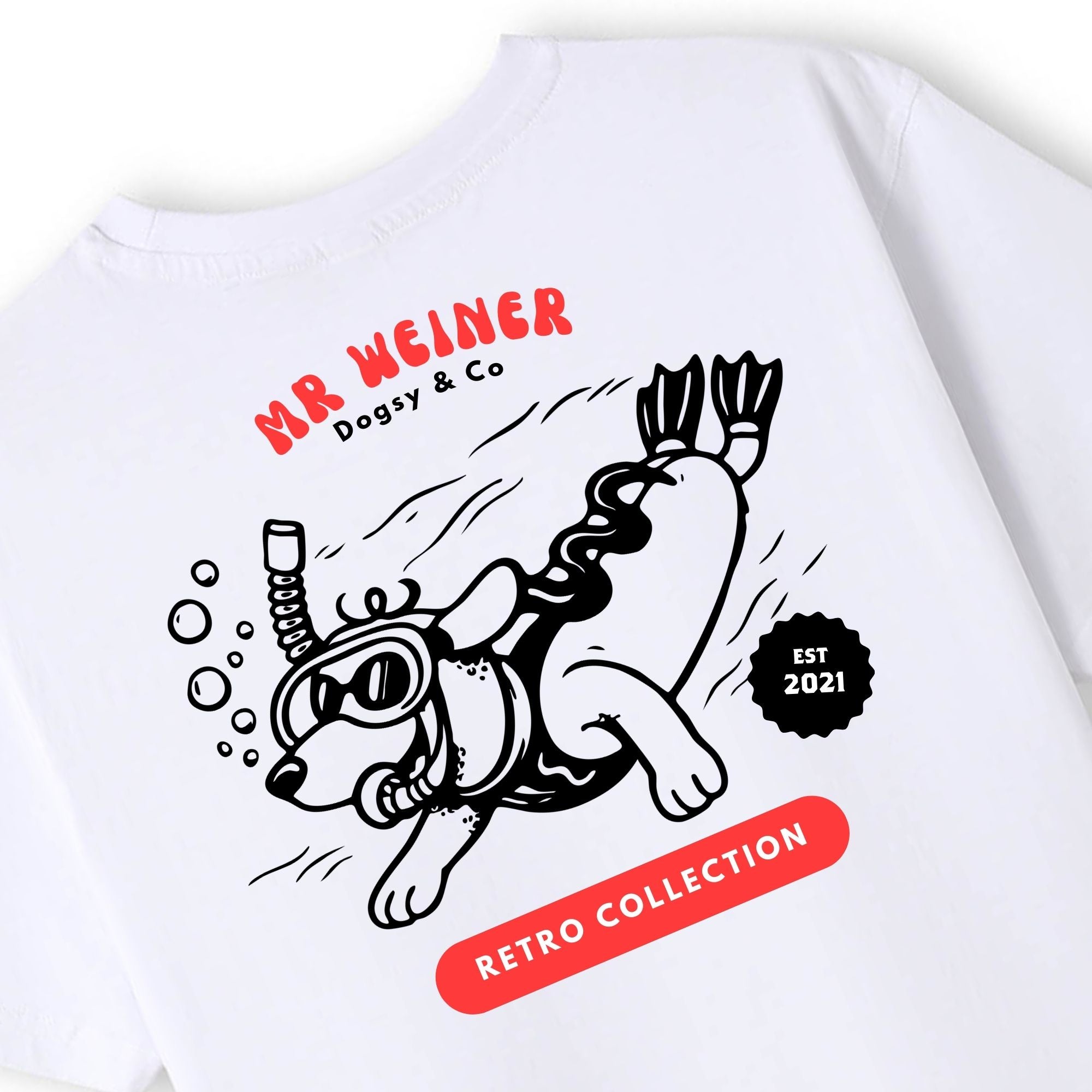 Mr Weiner The Scuba Dive Master™ Funny Dachshund T‑Shirt
