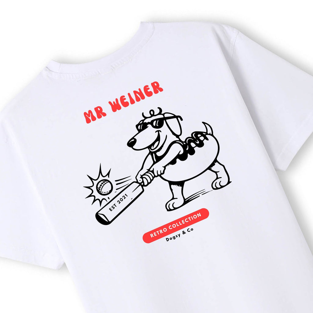 Mr Weiner Plays Cricket at the Ashes™ Funny Dachshund T‑Shirt