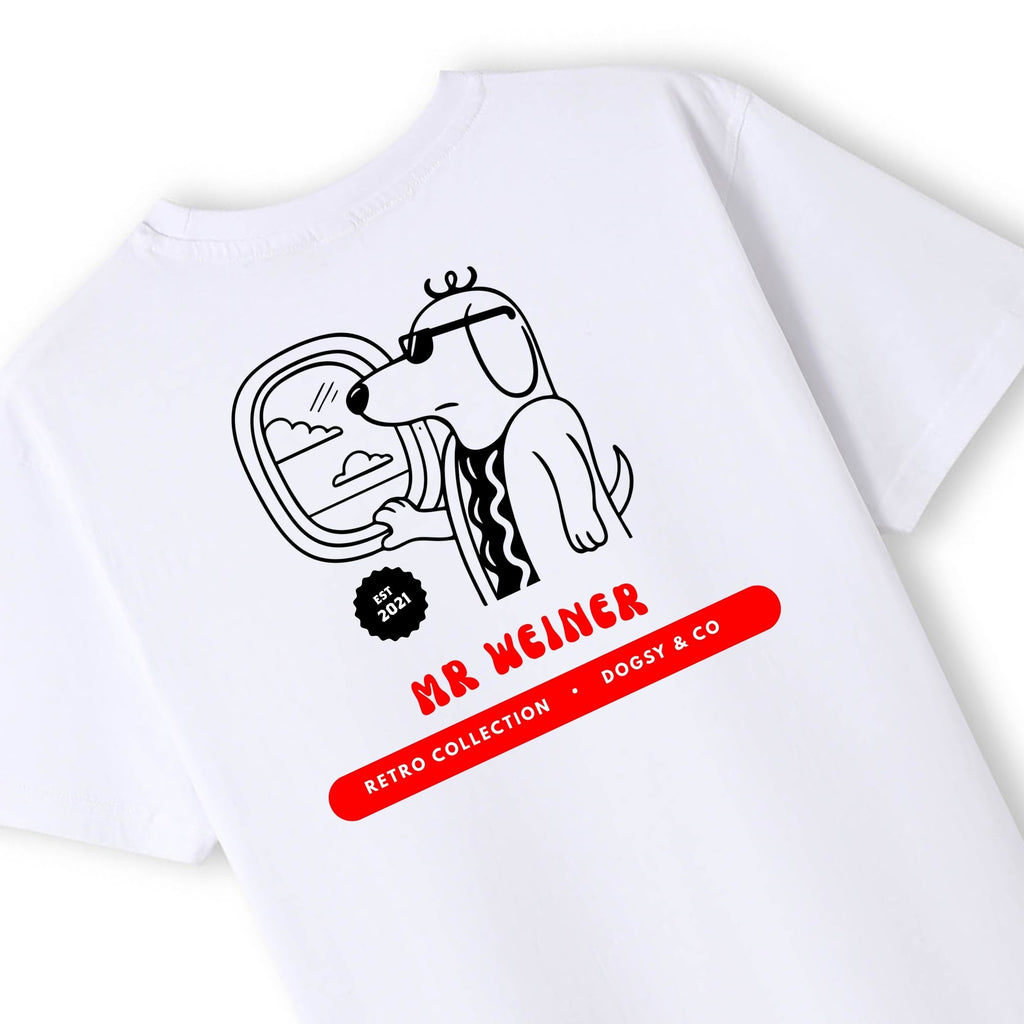 Mr Weiner Goes on a Plane™ Funny Dachshund T‑Shirt | Dogsy & Co