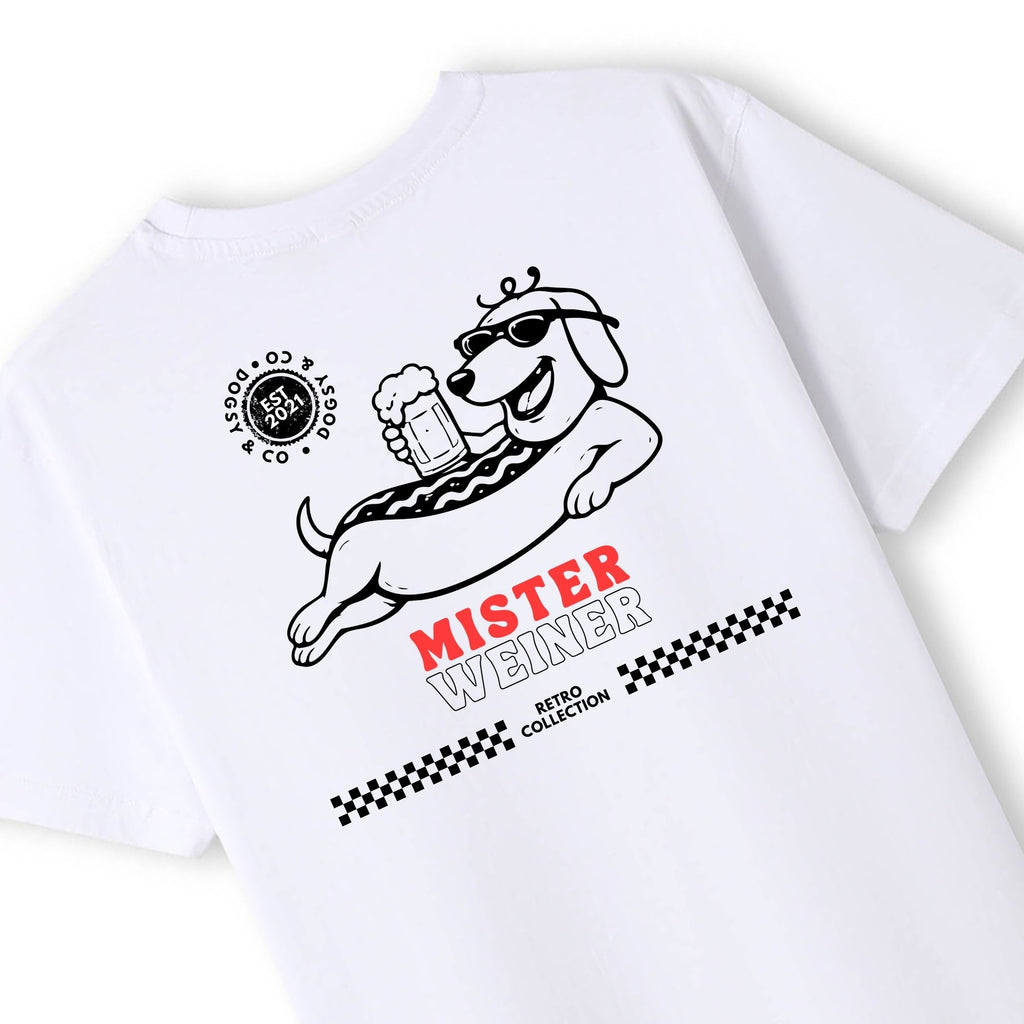 Mr Weiner Is a Sexy Beast Drinking Beer™ Funny Dachshund T‑Shirt