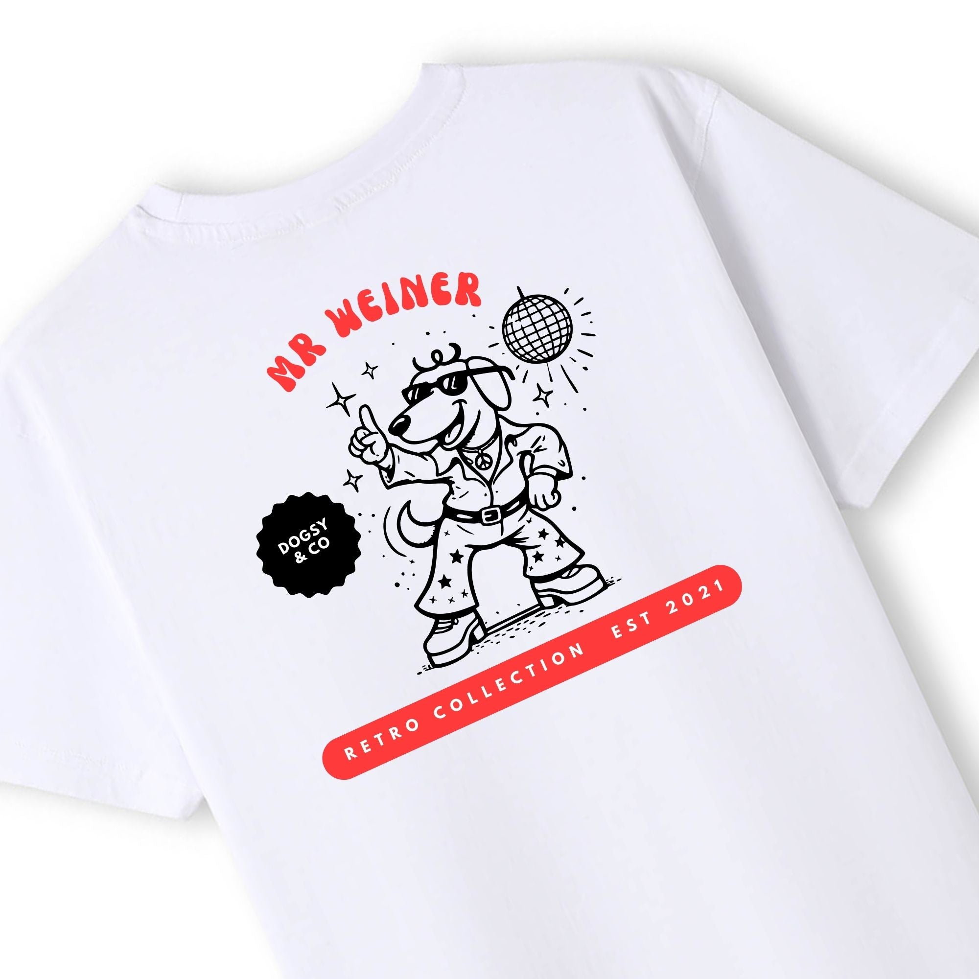 Mr Weiner 70'S Disco Dancer™ Funny Dachshund T‑Shirt