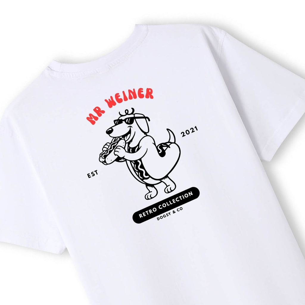 Mr Weiner Eats a Hot Dog™ Funny Dachshund T‑Shirt