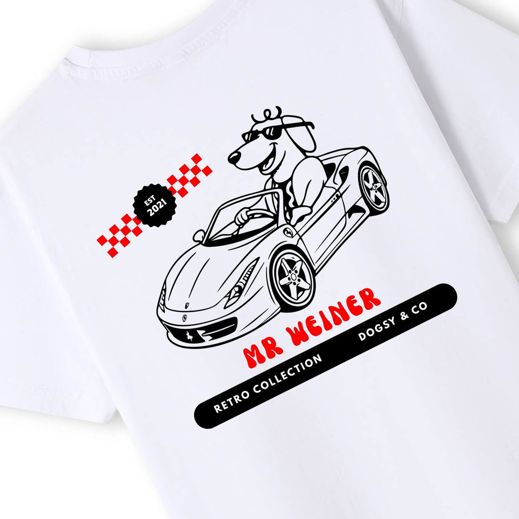 Mr Weiner In his Ferrari™ Funny Dachshund T‑Shirt