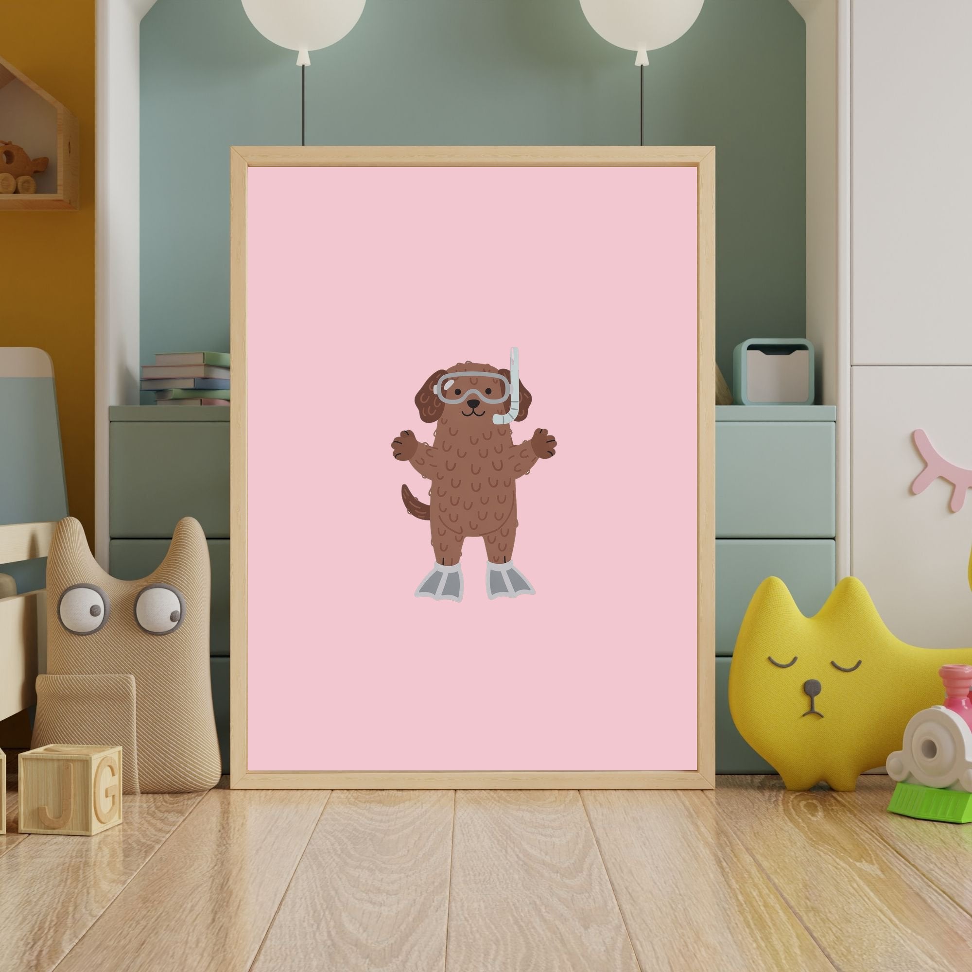 Murray River Retriever Kids Nursery Wall Art Print Bundle — 22 Dog Costume Designs, 5 Colours, 6 Print Sizes | Digital Download