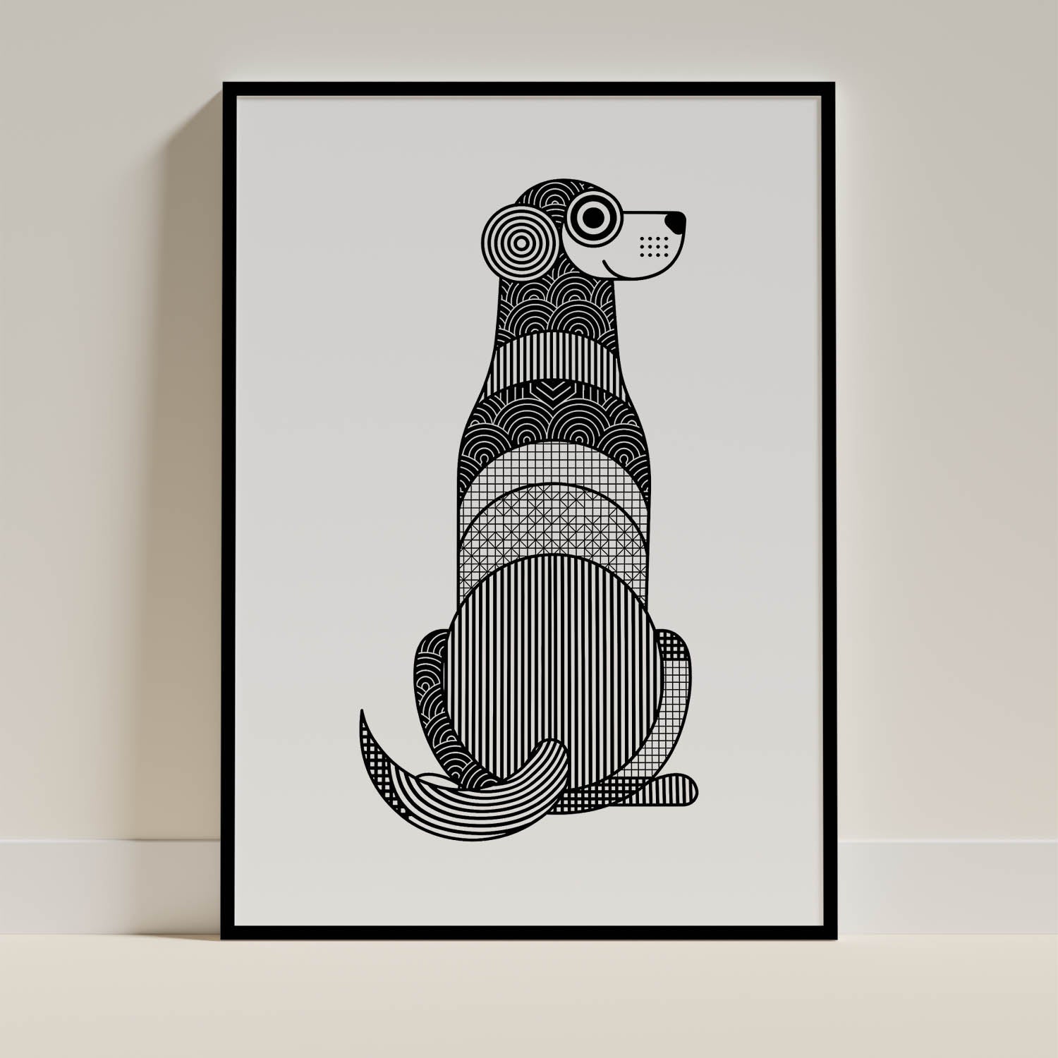 Murray River Retriever Geometric Line Art mockup