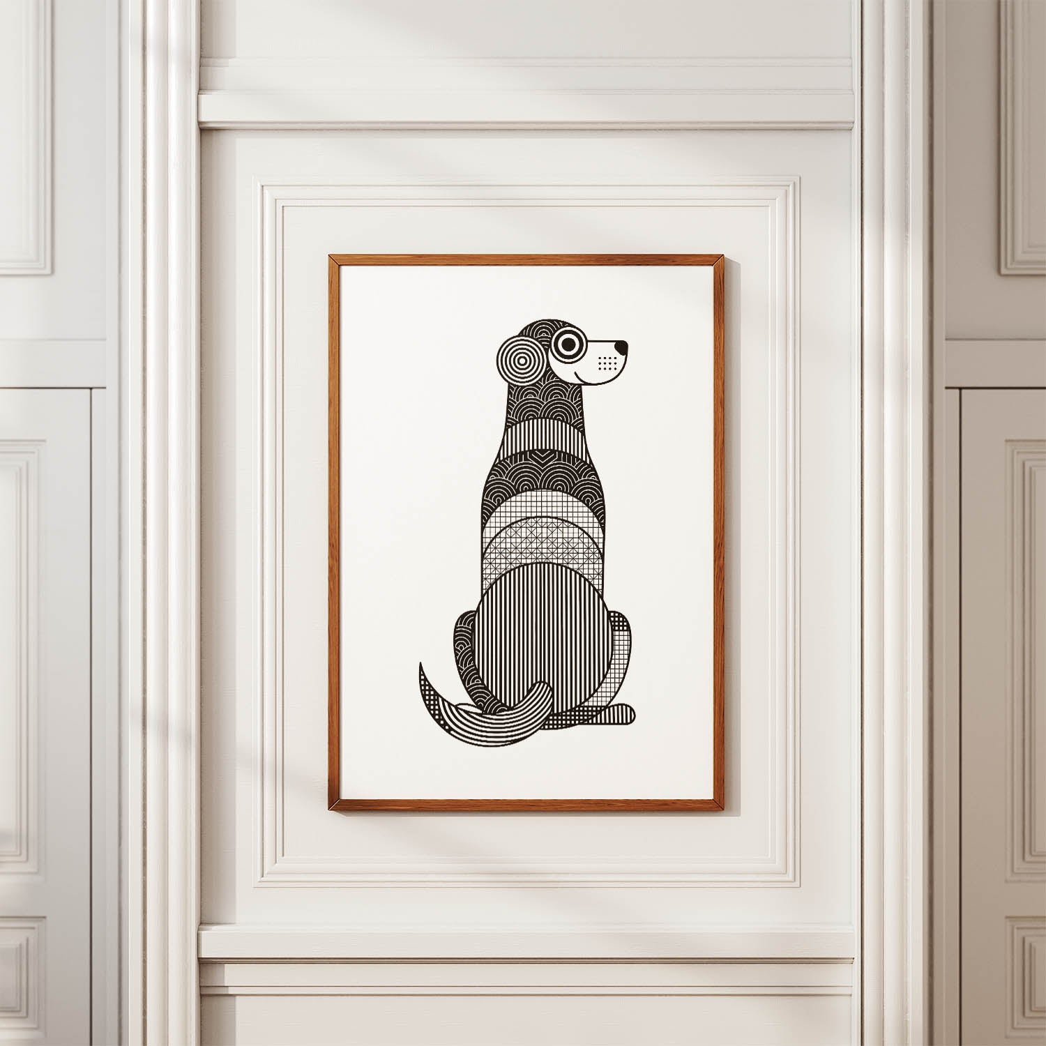 Murray River Retriever Geometric Line Art mockup