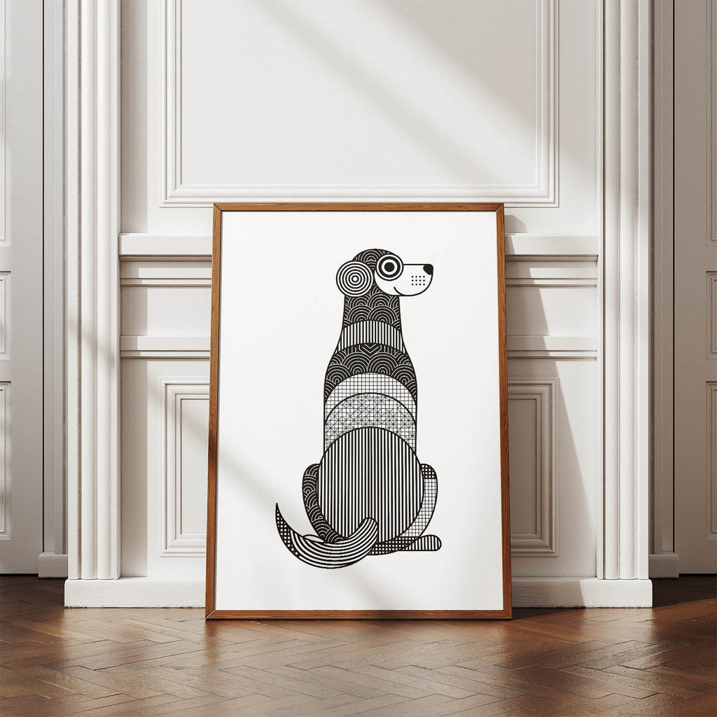 Murray River Retriever Geometric Line Art mockup