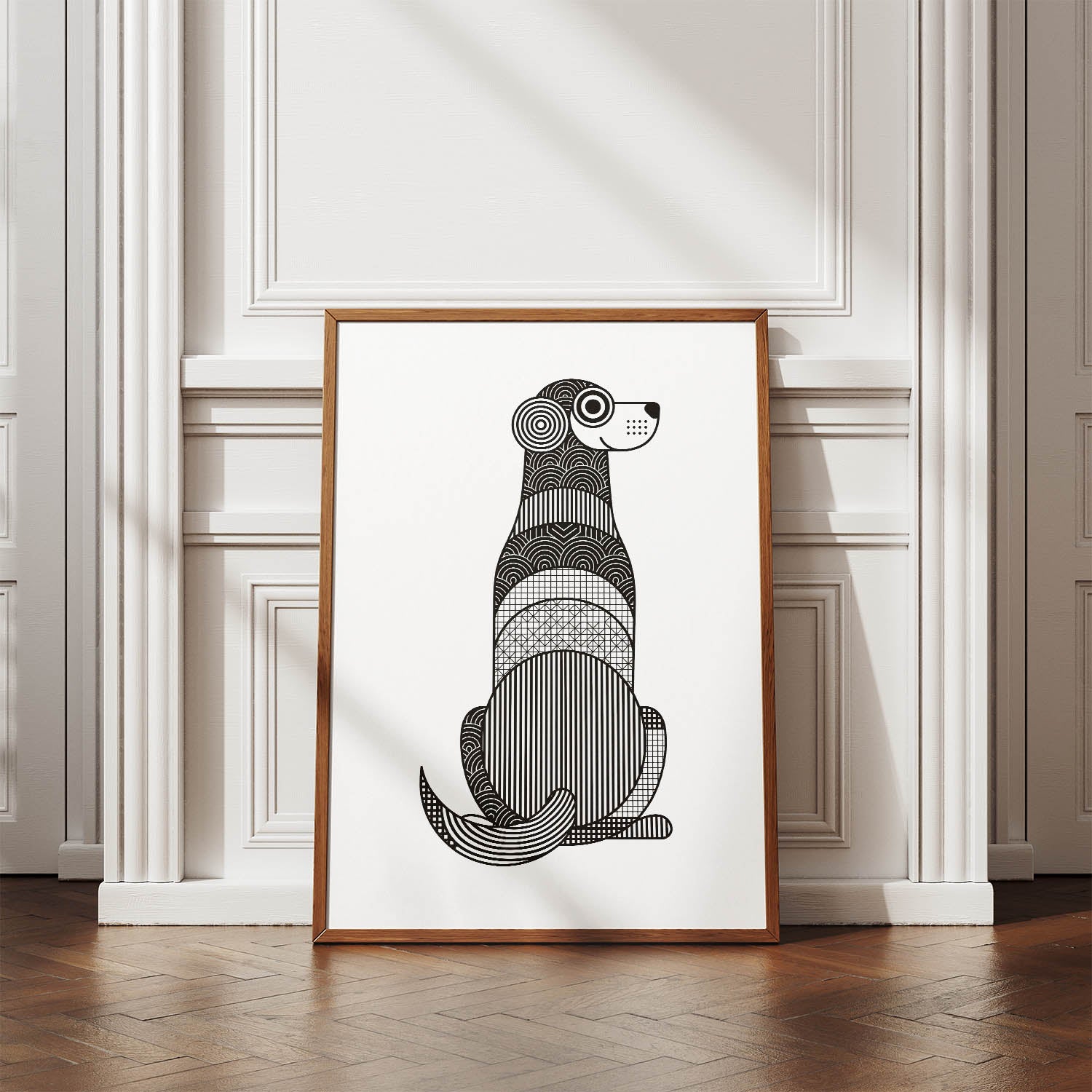 Murray River Retriever Geometric Line Art mockup