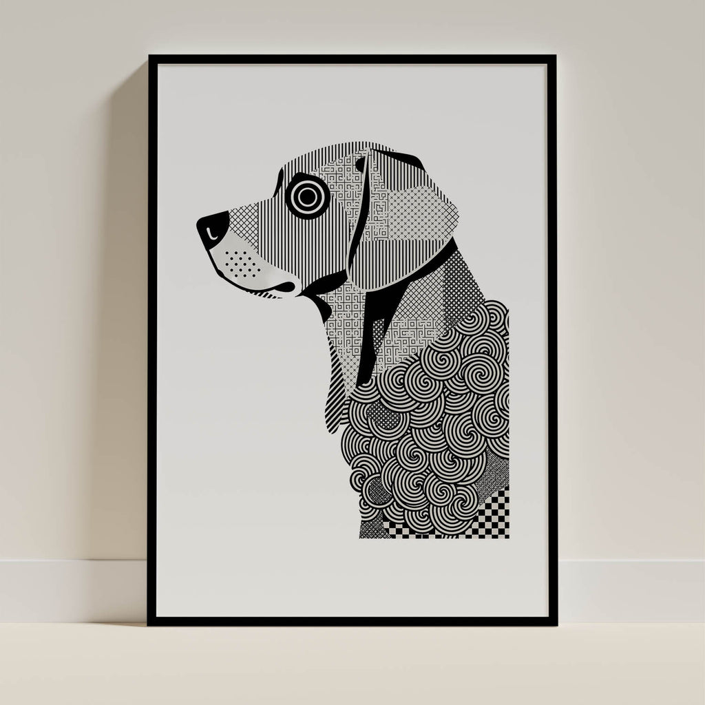 Murray River Retriever Geometric Line Art mockup