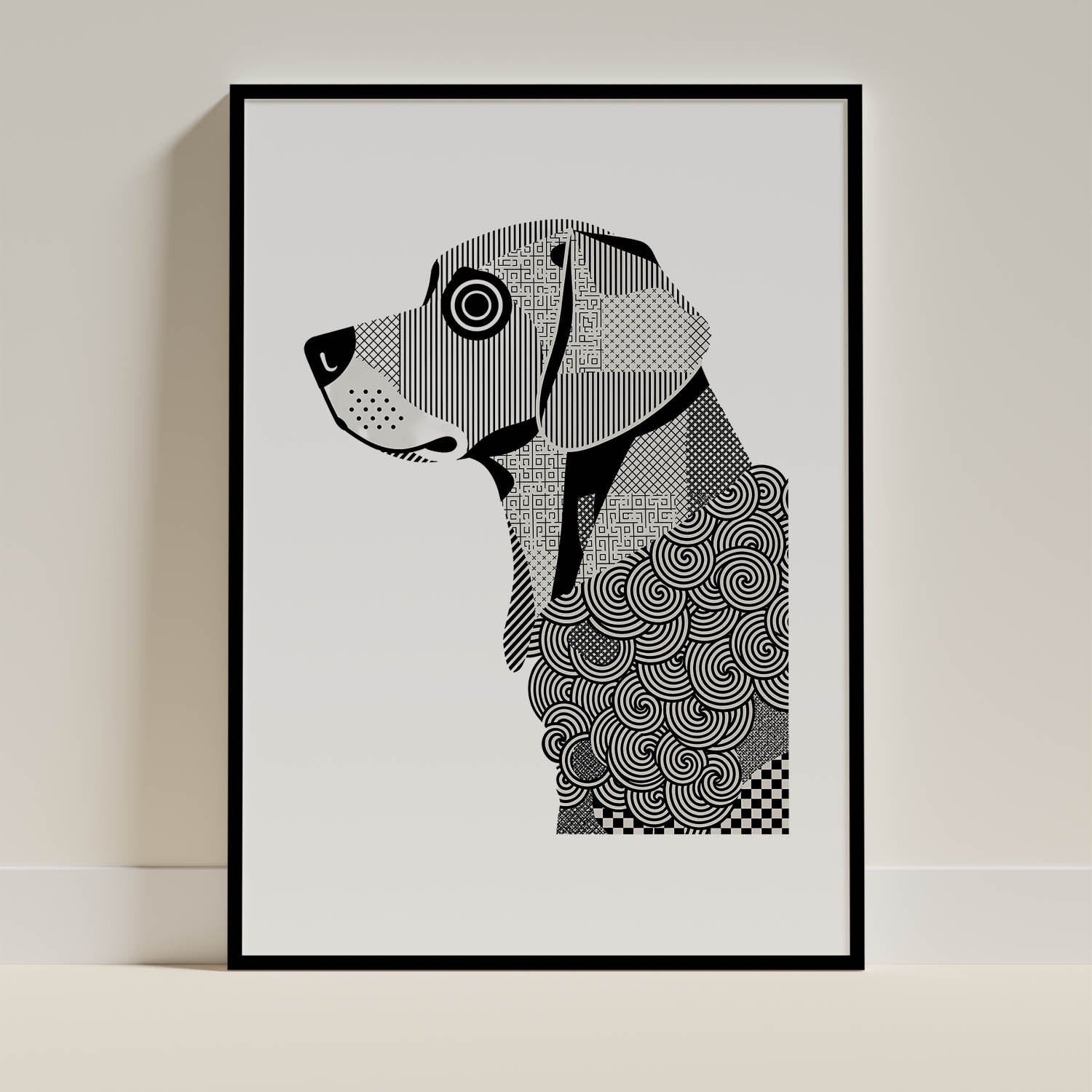 Murray River Retriever Geometric Line Art mockup