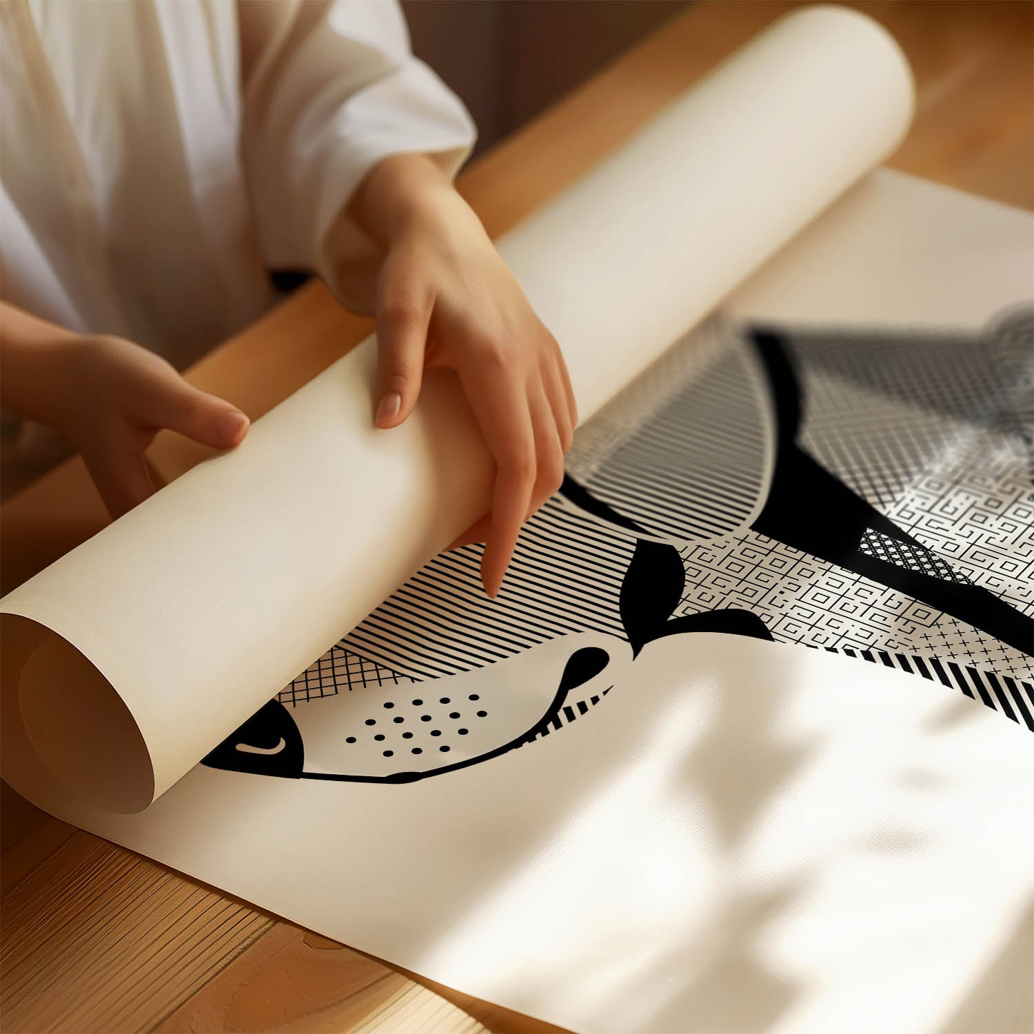Murray River Retriever Geometric Line Art mockup