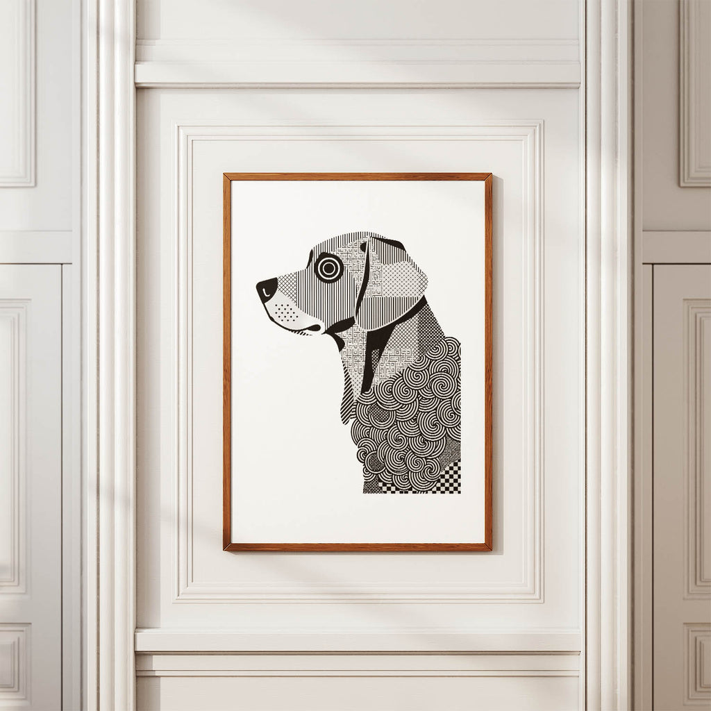 Murray River Retriever Geometric Line Art mockup