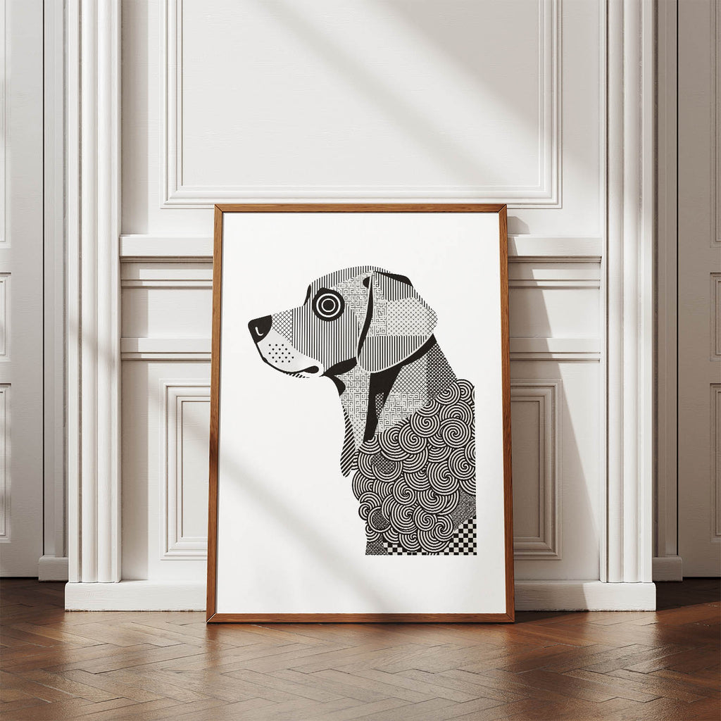 Murray River Retriever Geometric Line Art mockup