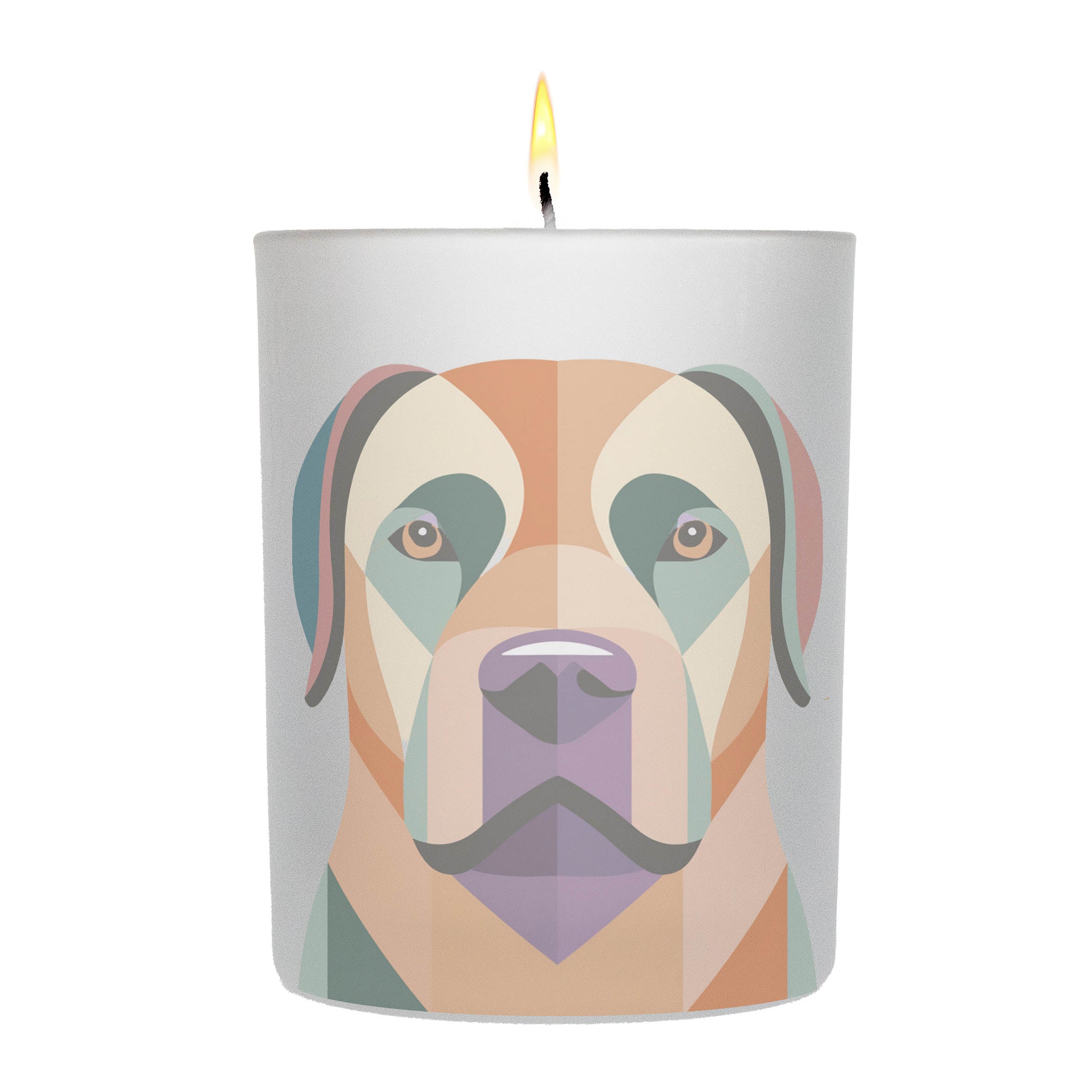 Neapolitan Mastiff Graphic Retro Chic Frosted Candle
