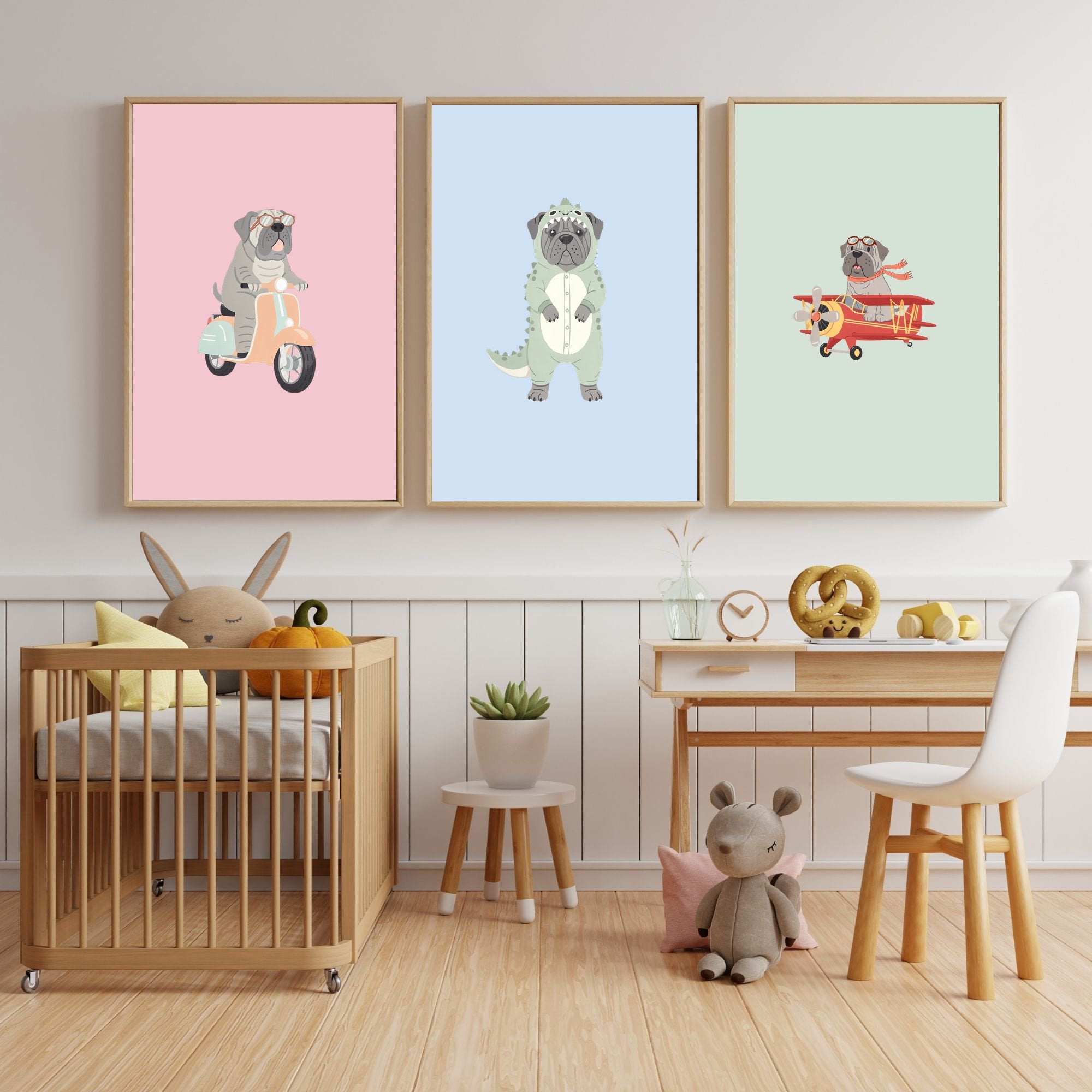 Neapolitan Mastiff Kids Nursery Wall Art Print Bundle — 22 Dog Costume Designs, 5 Colours, 6 Print Sizes | Digital Download