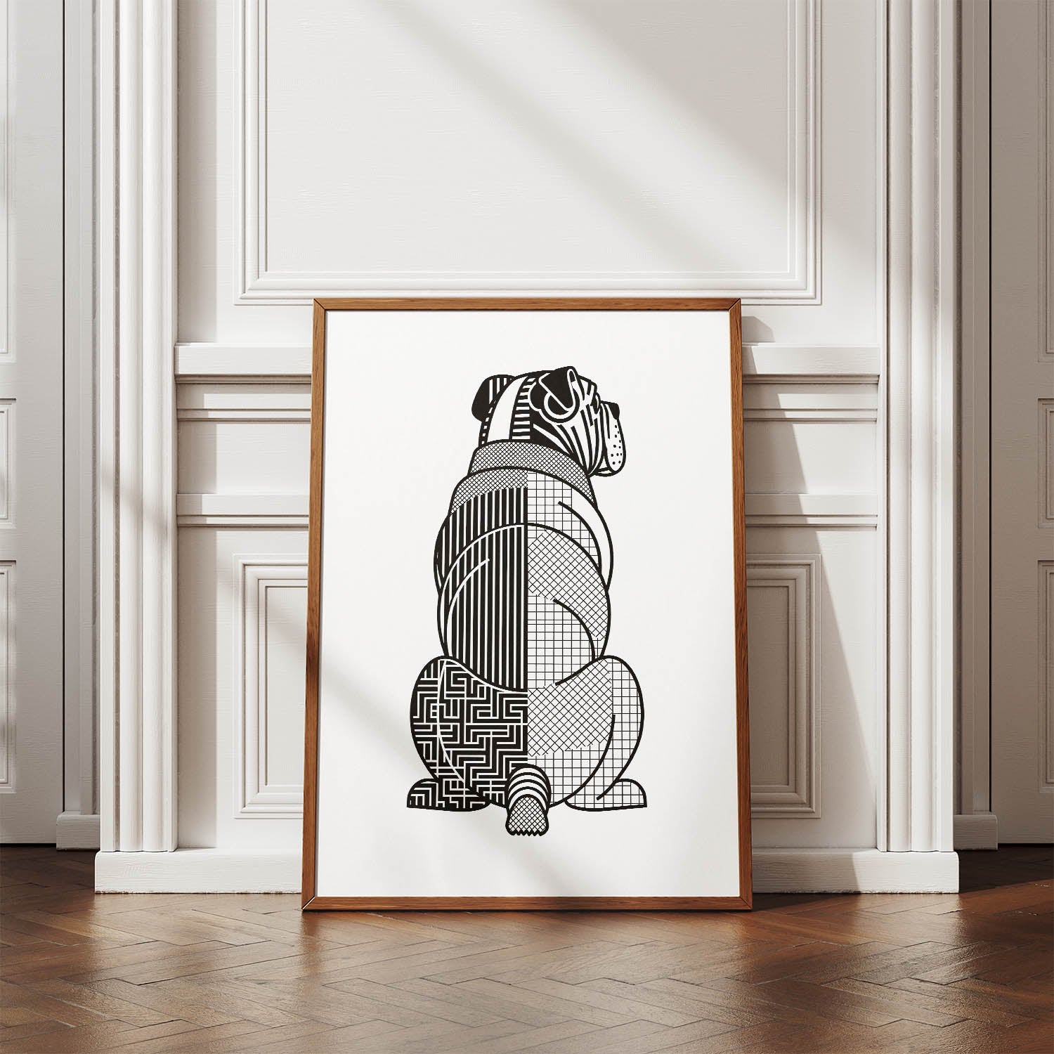 Neapolitan Mastiff Geometric Line Art mockup