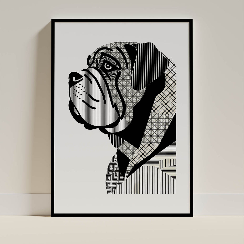Neapolitan Mastiff Geometric Line Art mockup