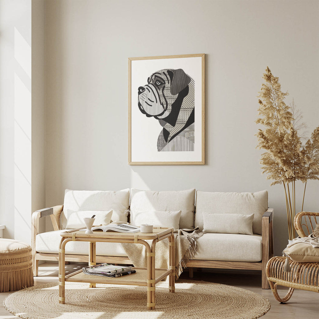 Neapolitan Mastiff Geometric Line Art mockup