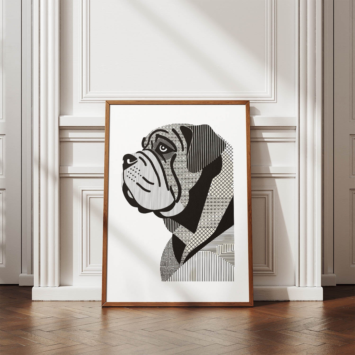 Neapolitan Mastiff Geometric Line Art mockup