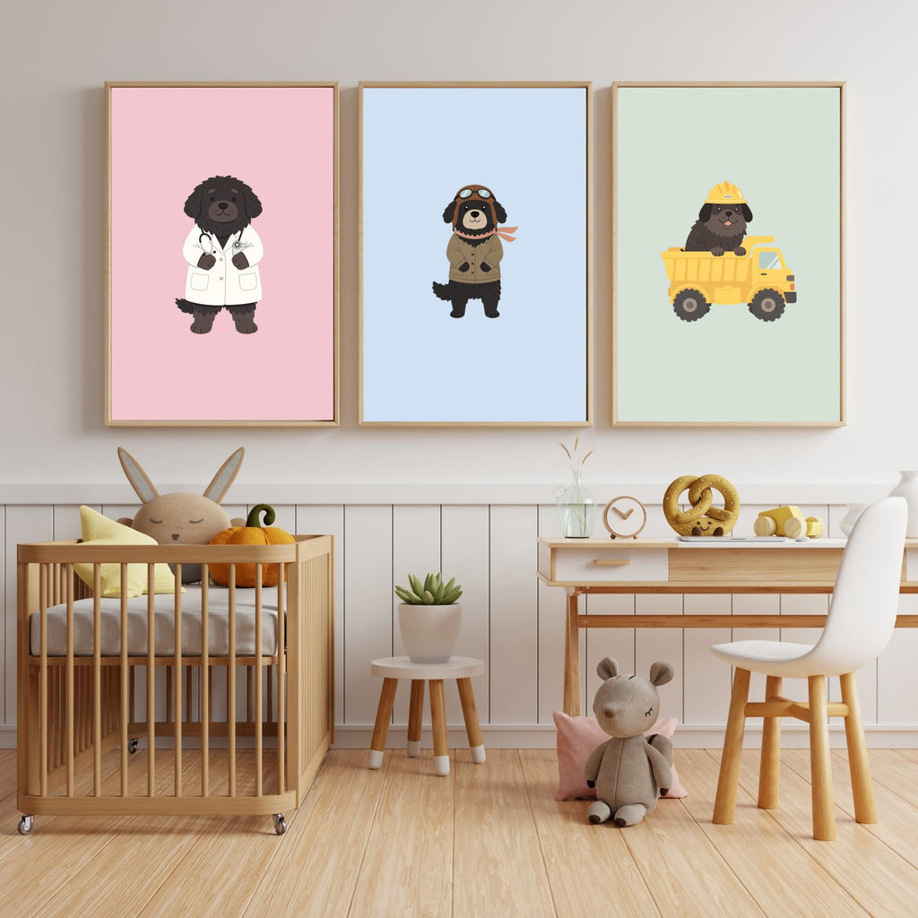 Newfoundland Kids Nursery Wall Art Print Bundle — 22 Dog Costume Designs, 5 Colours, 6 Print Sizes | Digital Download