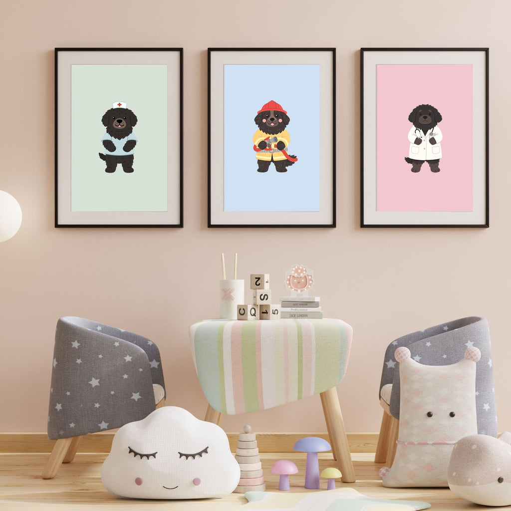 Newfoundland Kids Nursery Wall Art Print Bundle — 22 Dog Costume Designs, 5 Colours, 6 Print Sizes | Digital Download