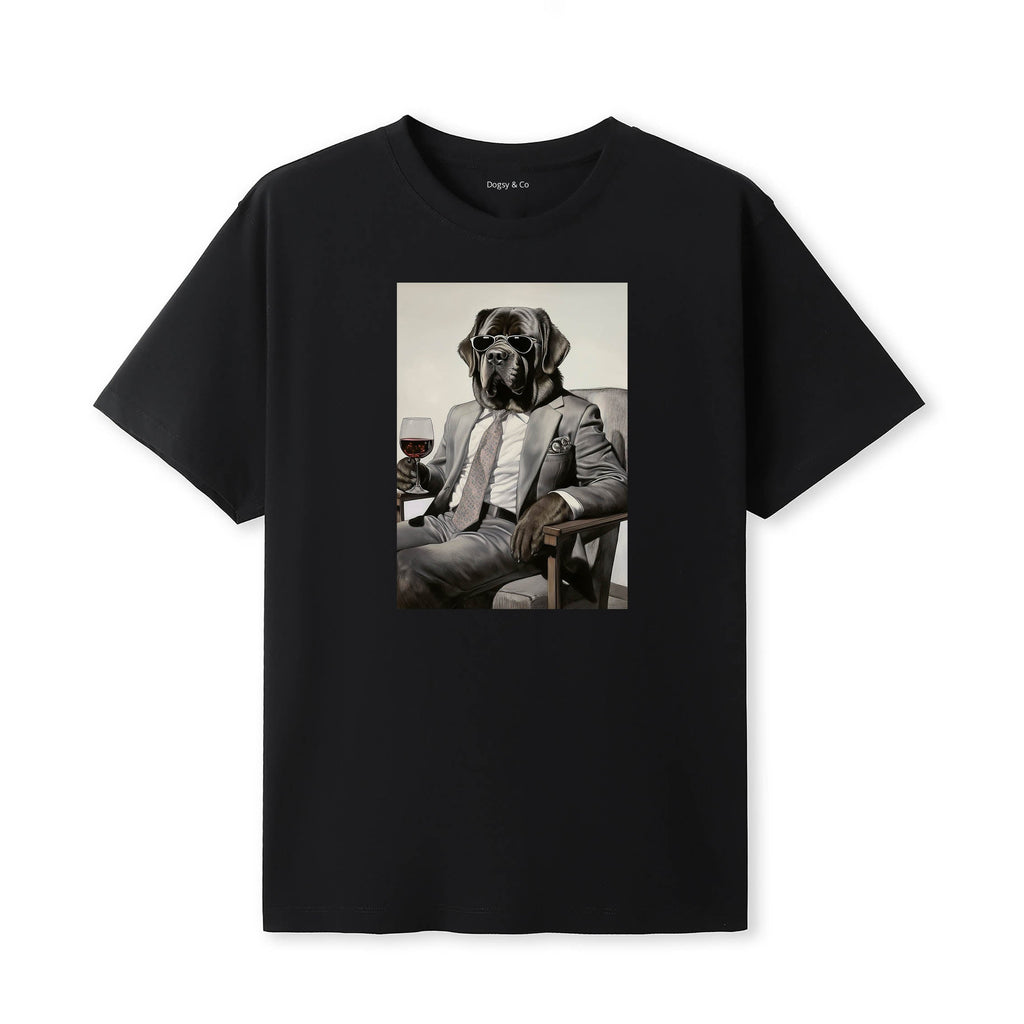 Newfoundland distinguished gentleman dog t-shirt - black