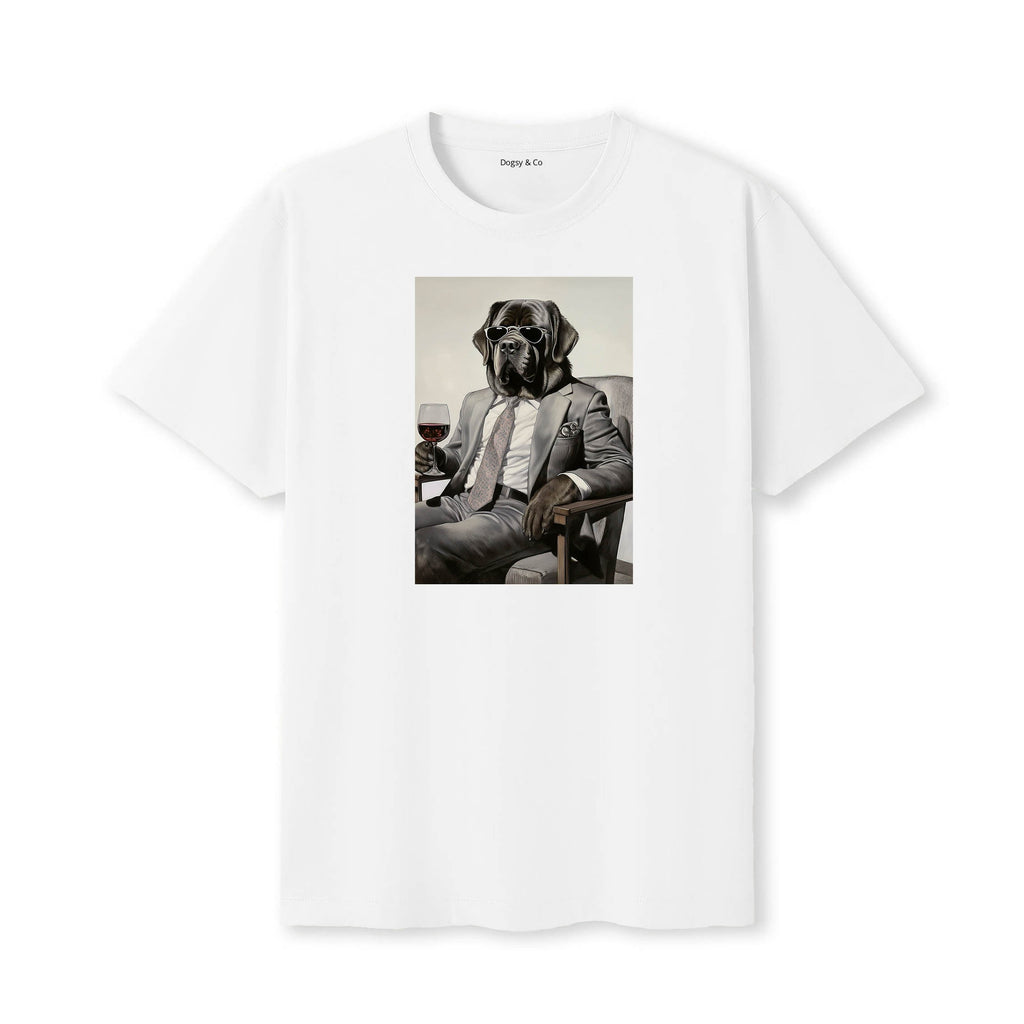 Newfoundland distinguished gentleman dog t-shirt - white