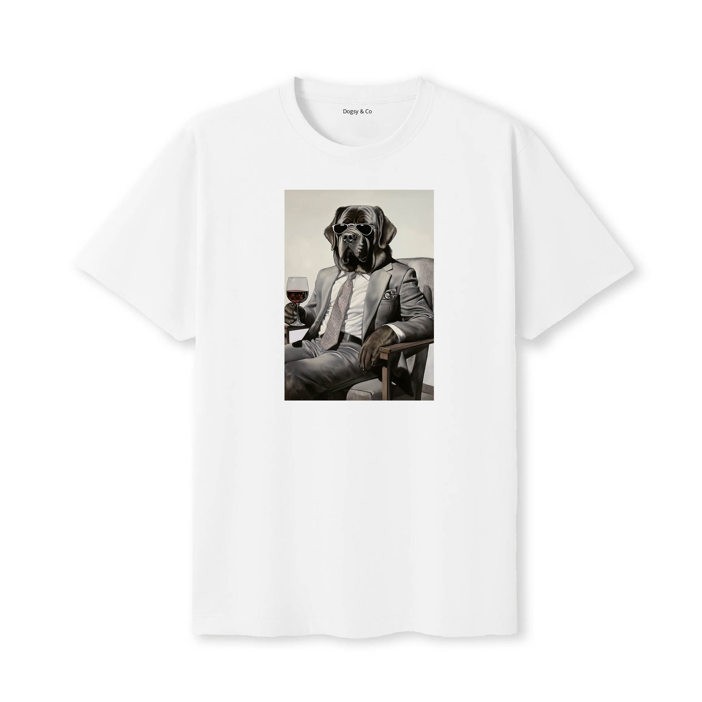Newfoundland distinguished gentleman dog t-shirt - white